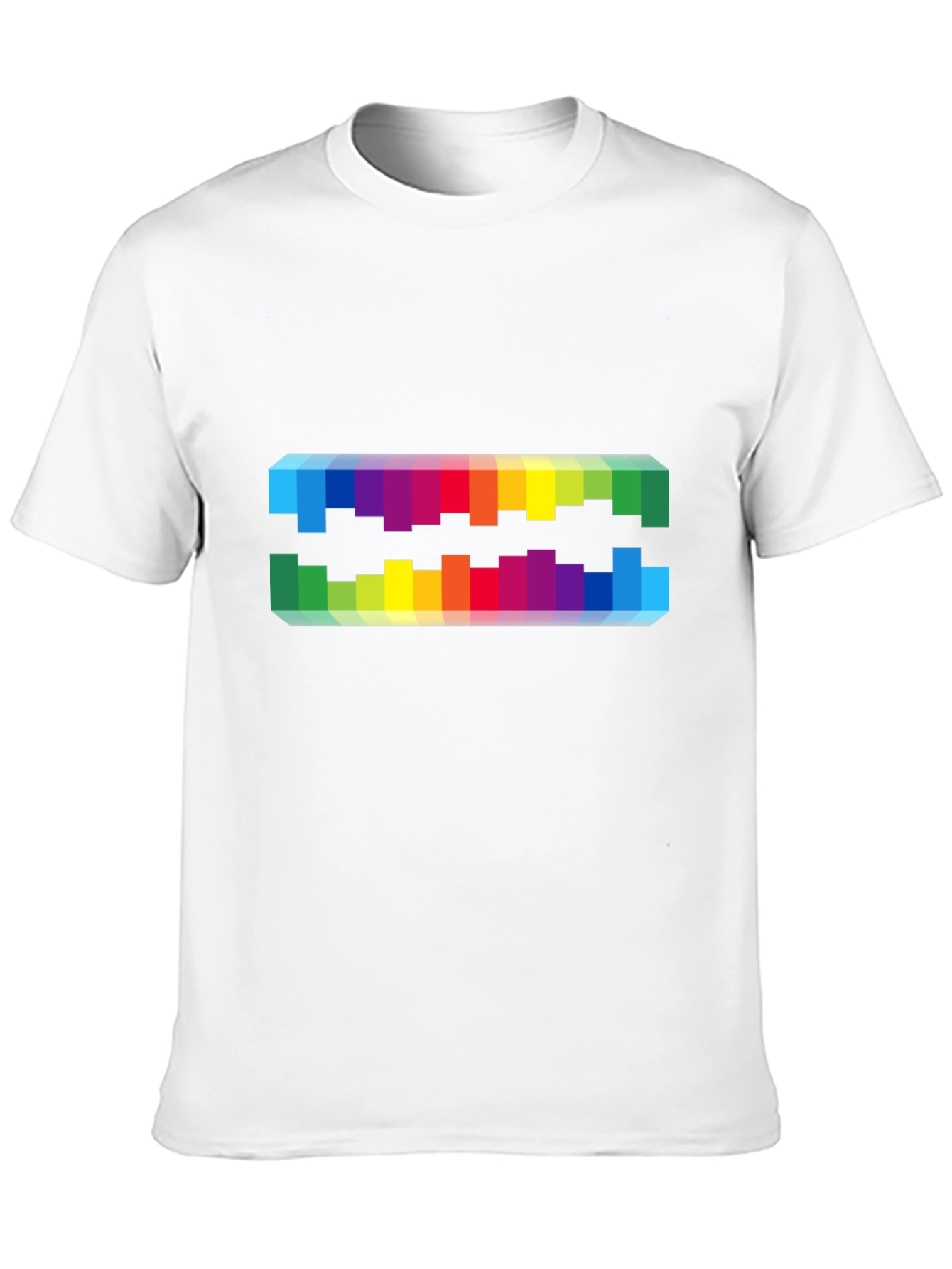 Rainbow Pixel Graphic Black T-Shirt