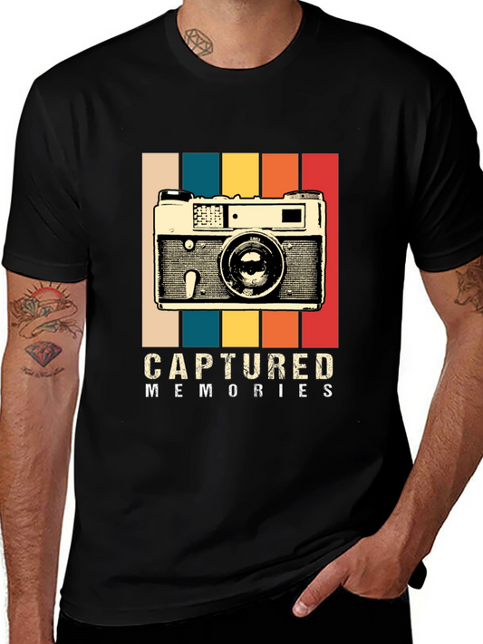 Captured Memories Retro Camera Graphic T-Shirt
