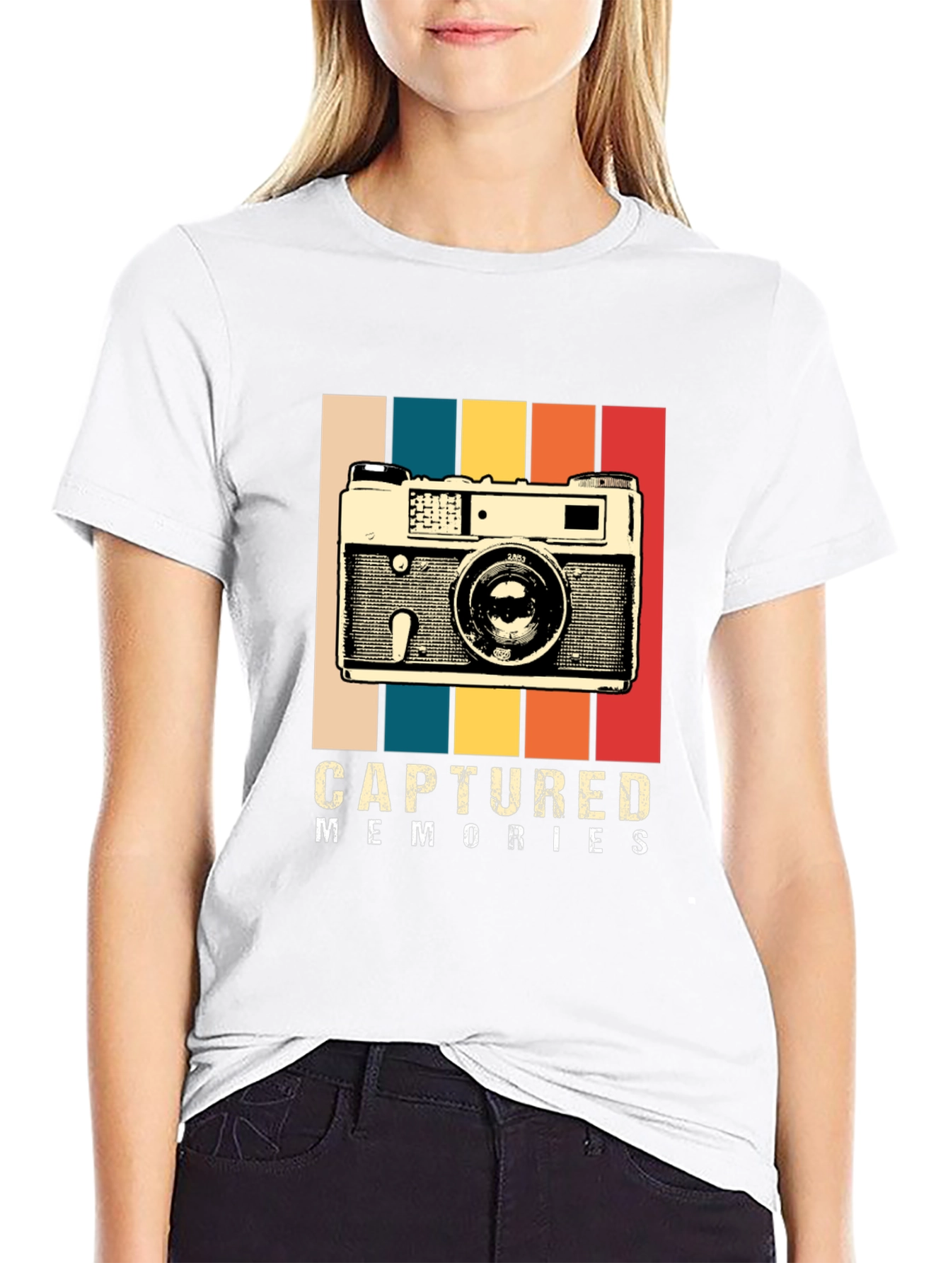 Captured Memories Retro Camera Graphic T-Shirt