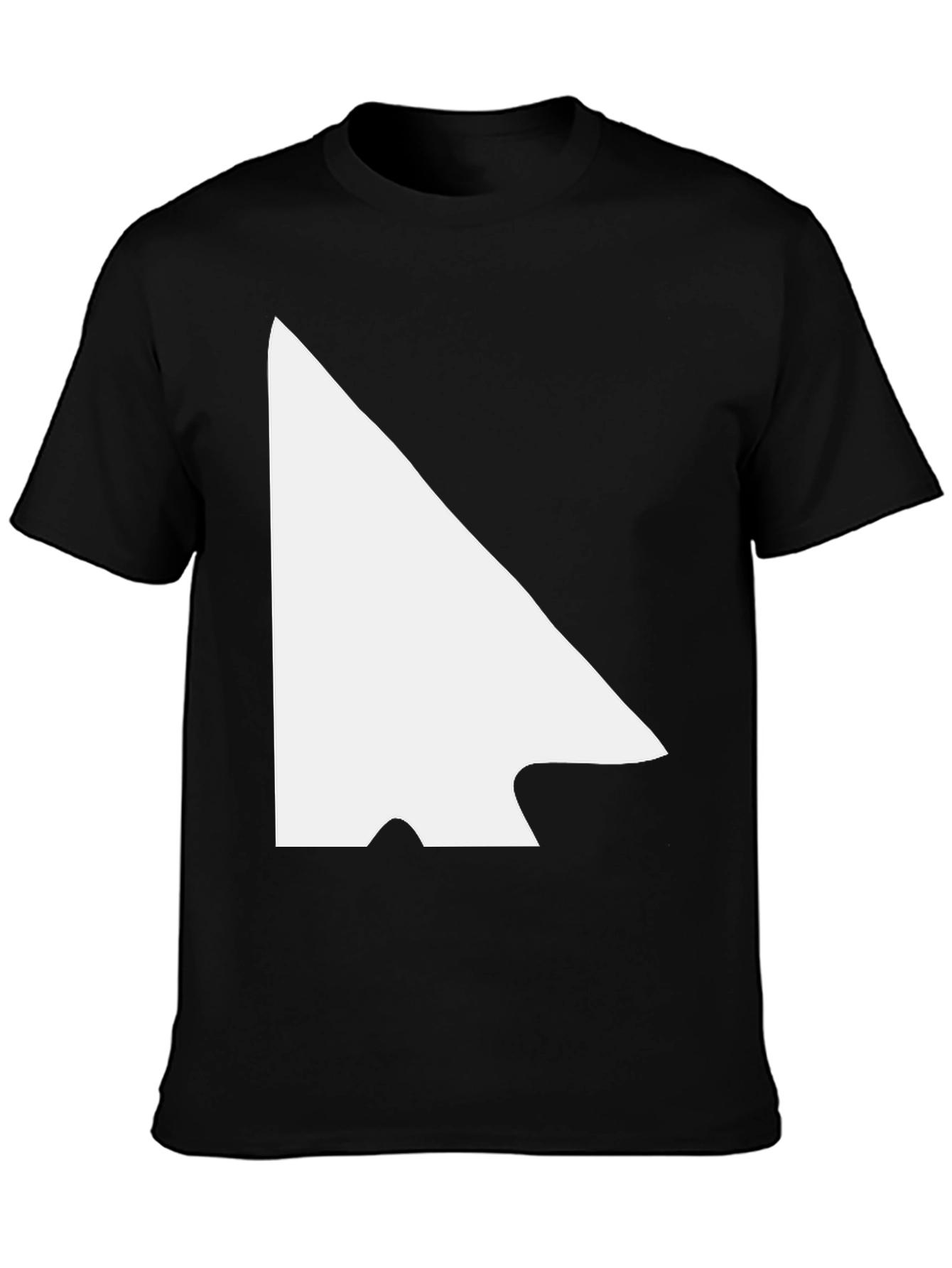 Modern Black Tee with White Arrowhead Graphic