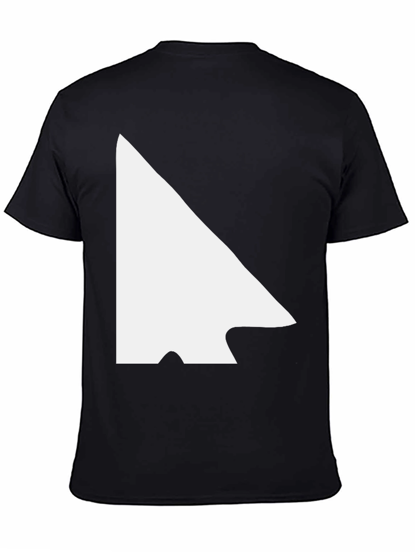 Modern Black Tee with White Arrowhead Graphic