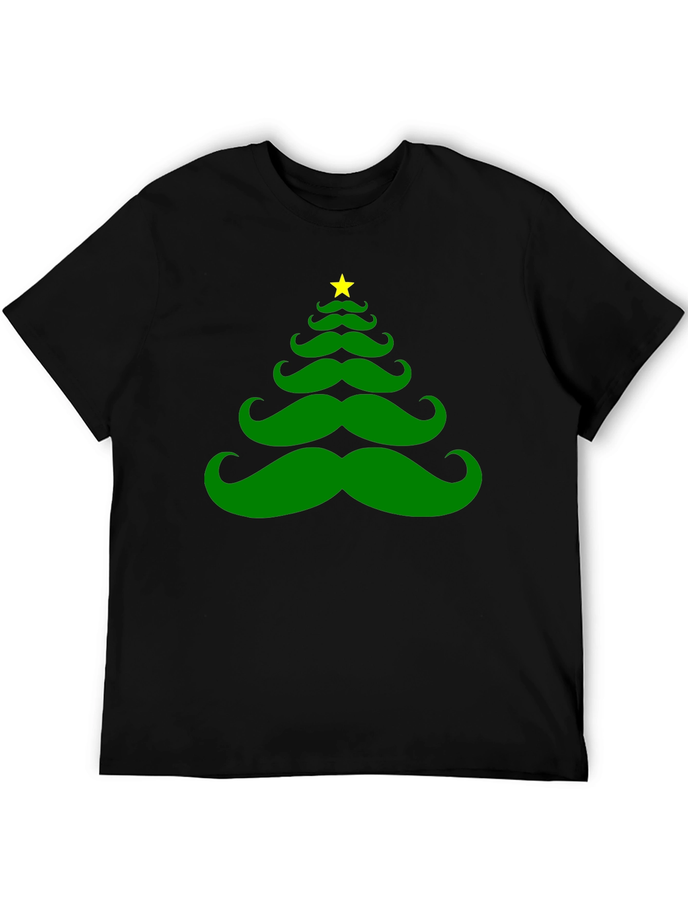 Mustache Christmas Tree Graphic Tee