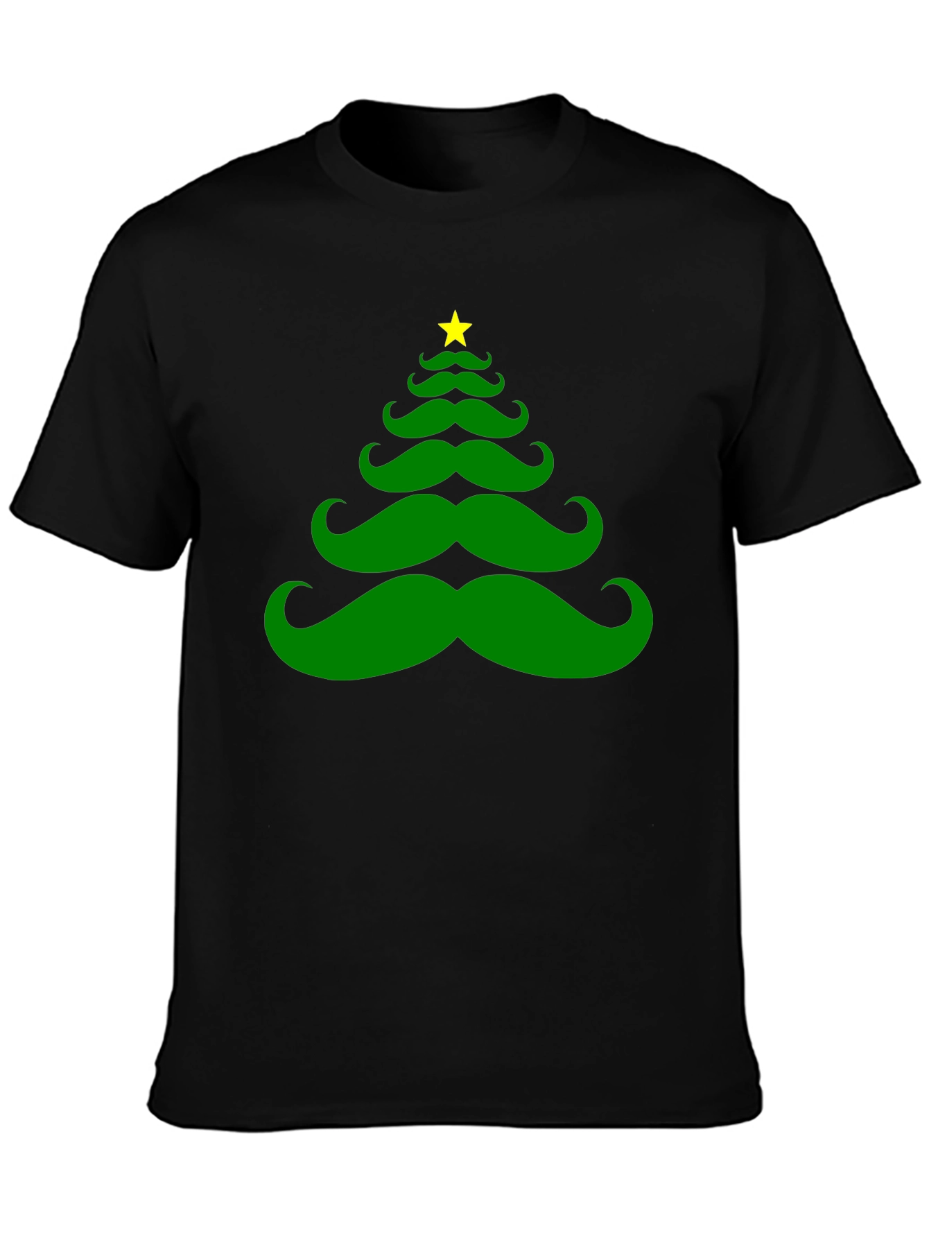 Mustache Christmas Tree Graphic Tee
