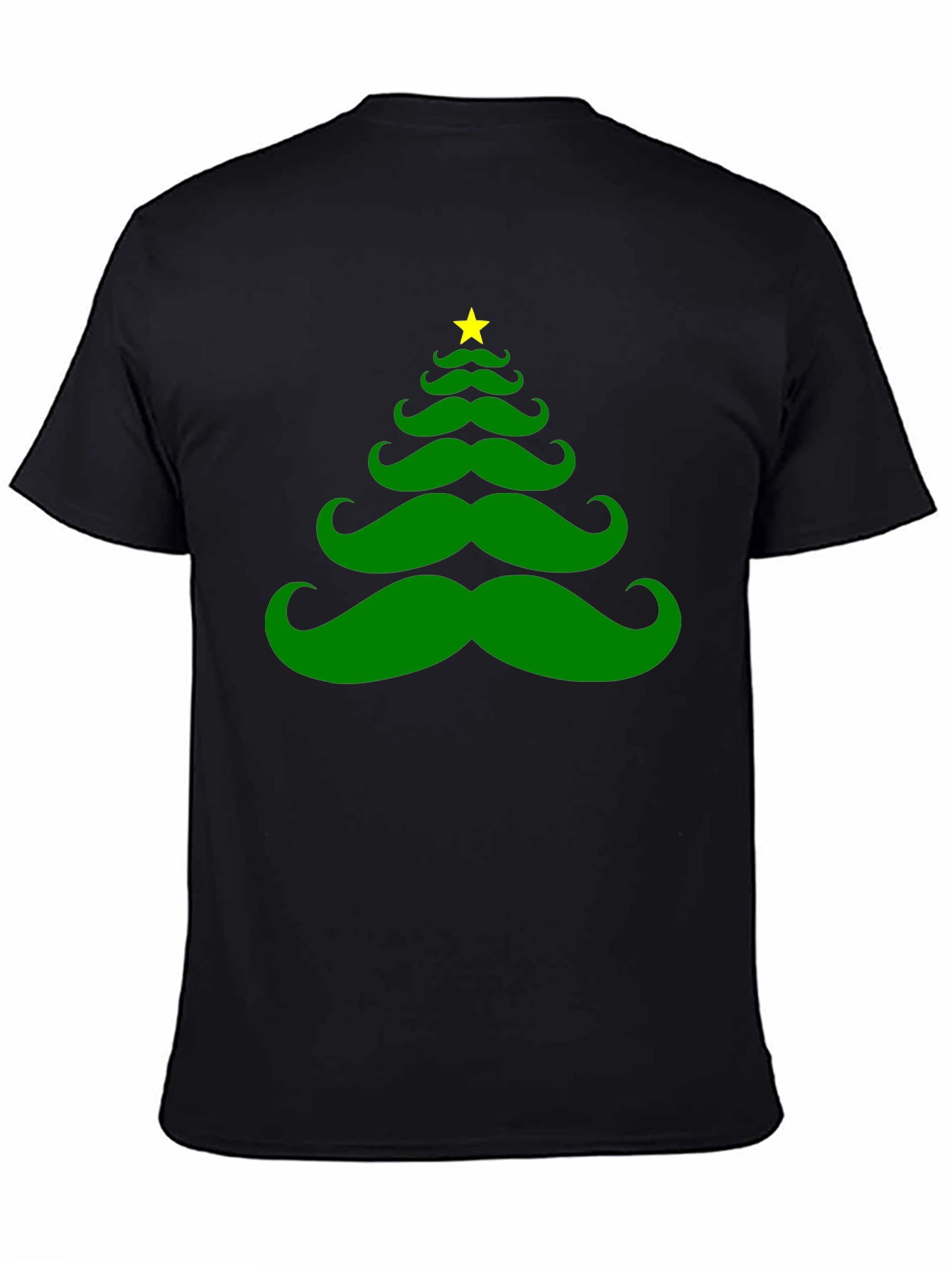 Mustache Christmas Tree Graphic Tee
