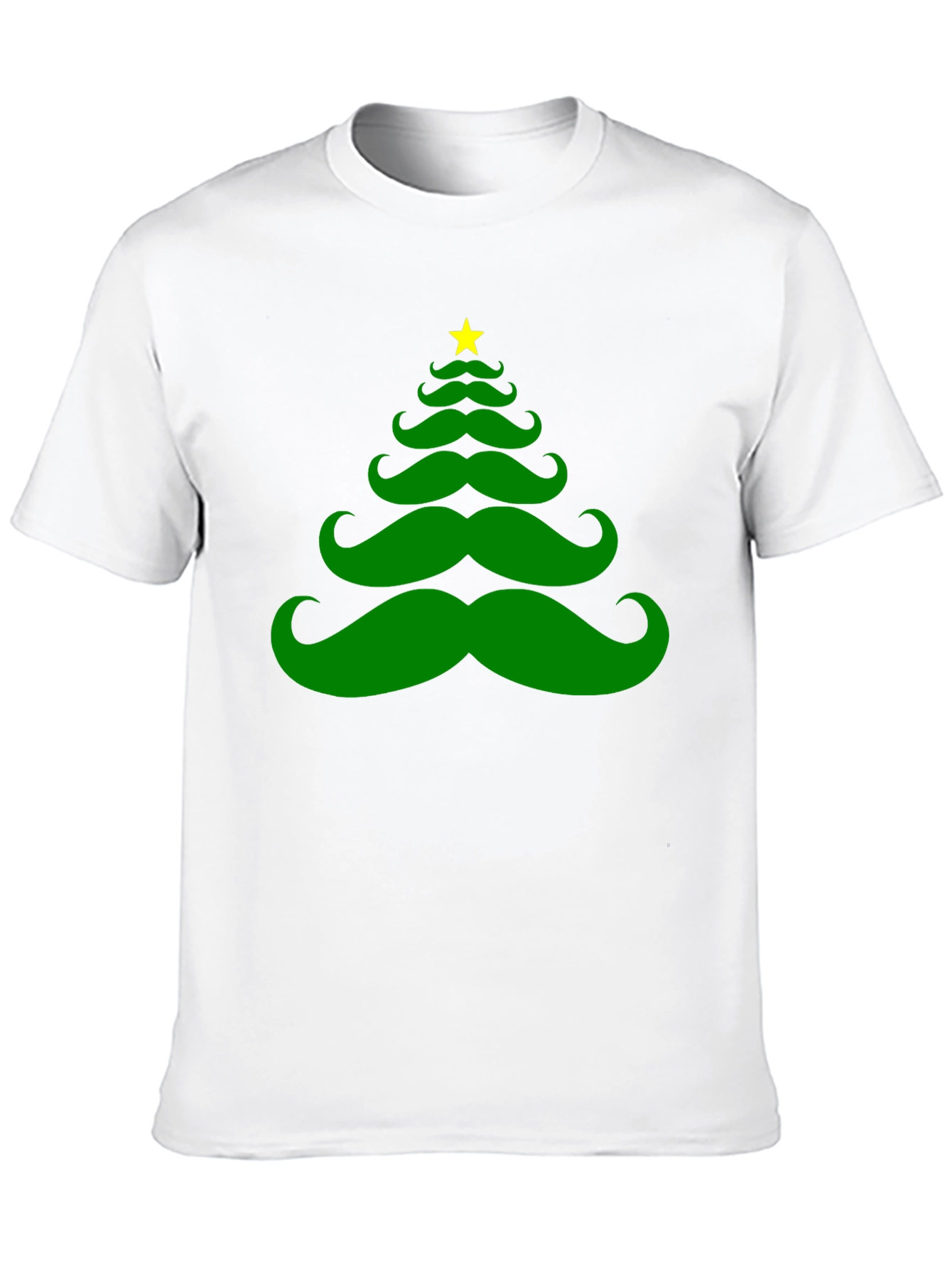 Mustache Christmas Tree Graphic Tee
