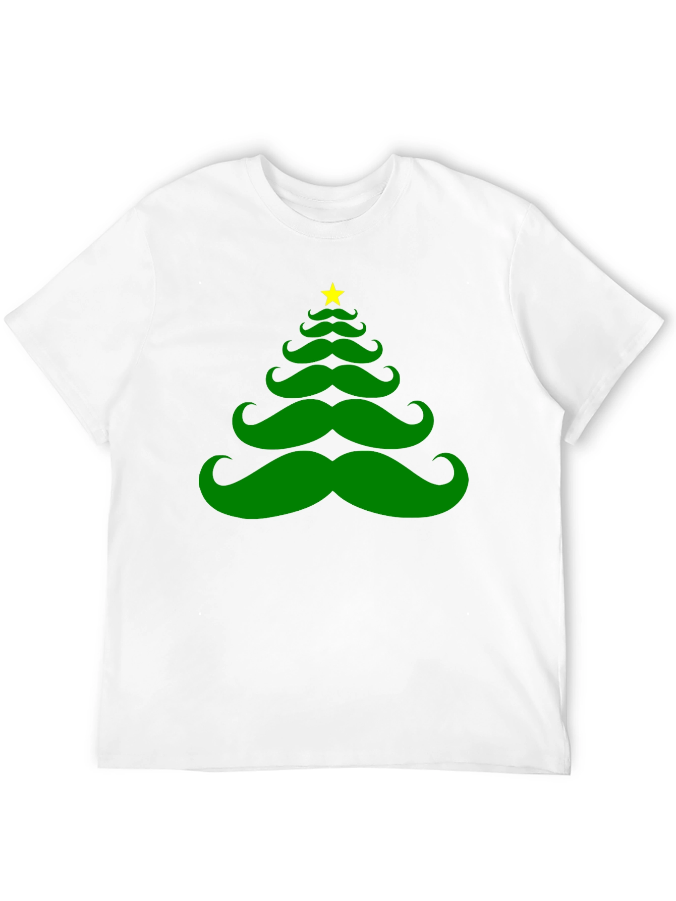 Mustache Christmas Tree Graphic Tee