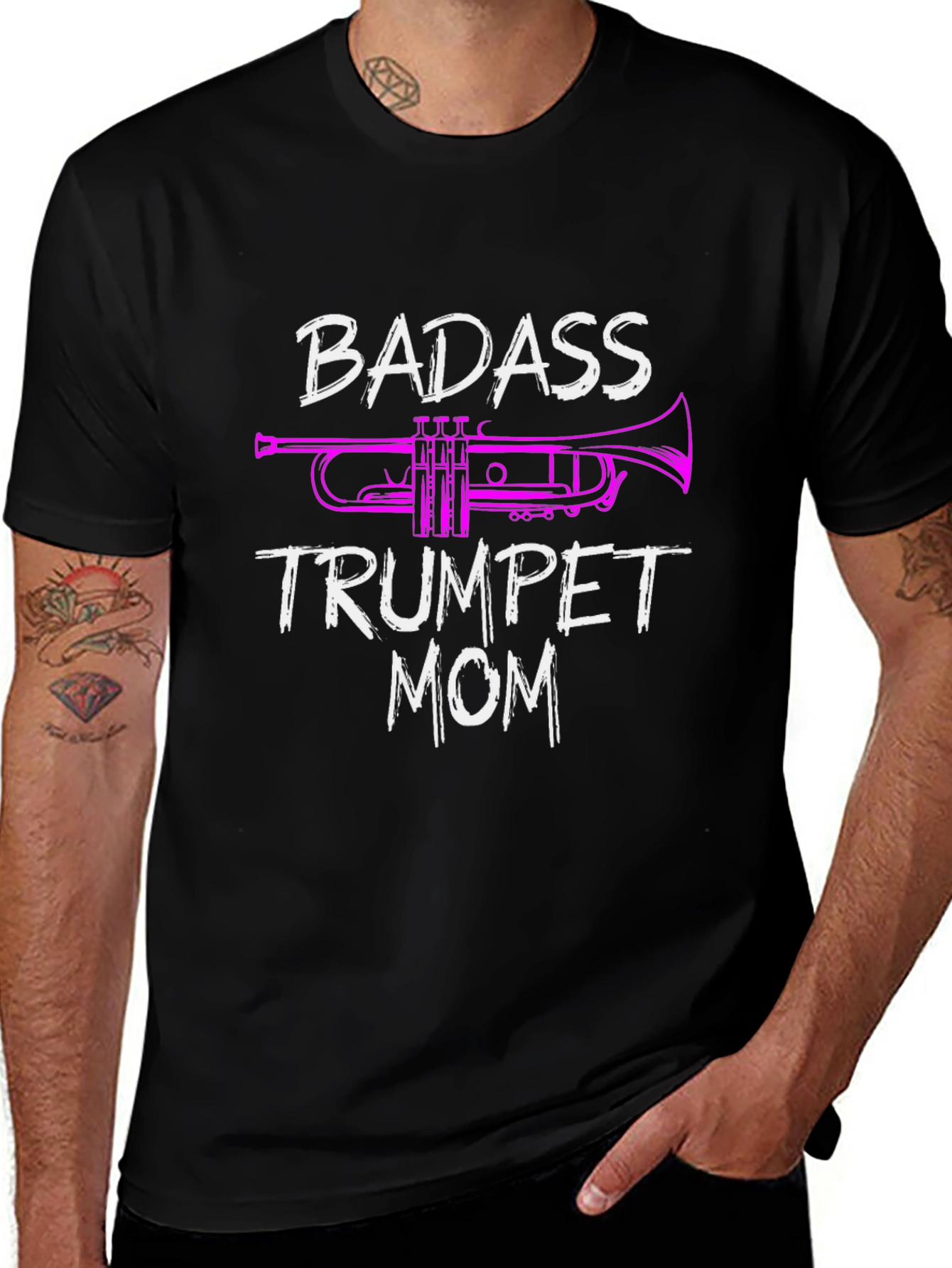 Badass Trumpet Mom T-Shirt - Music Lover Tee