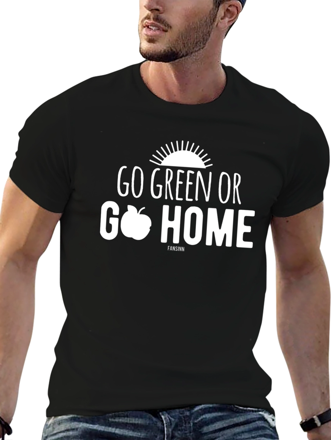 Go Green or Go Home Black Graphic Tee