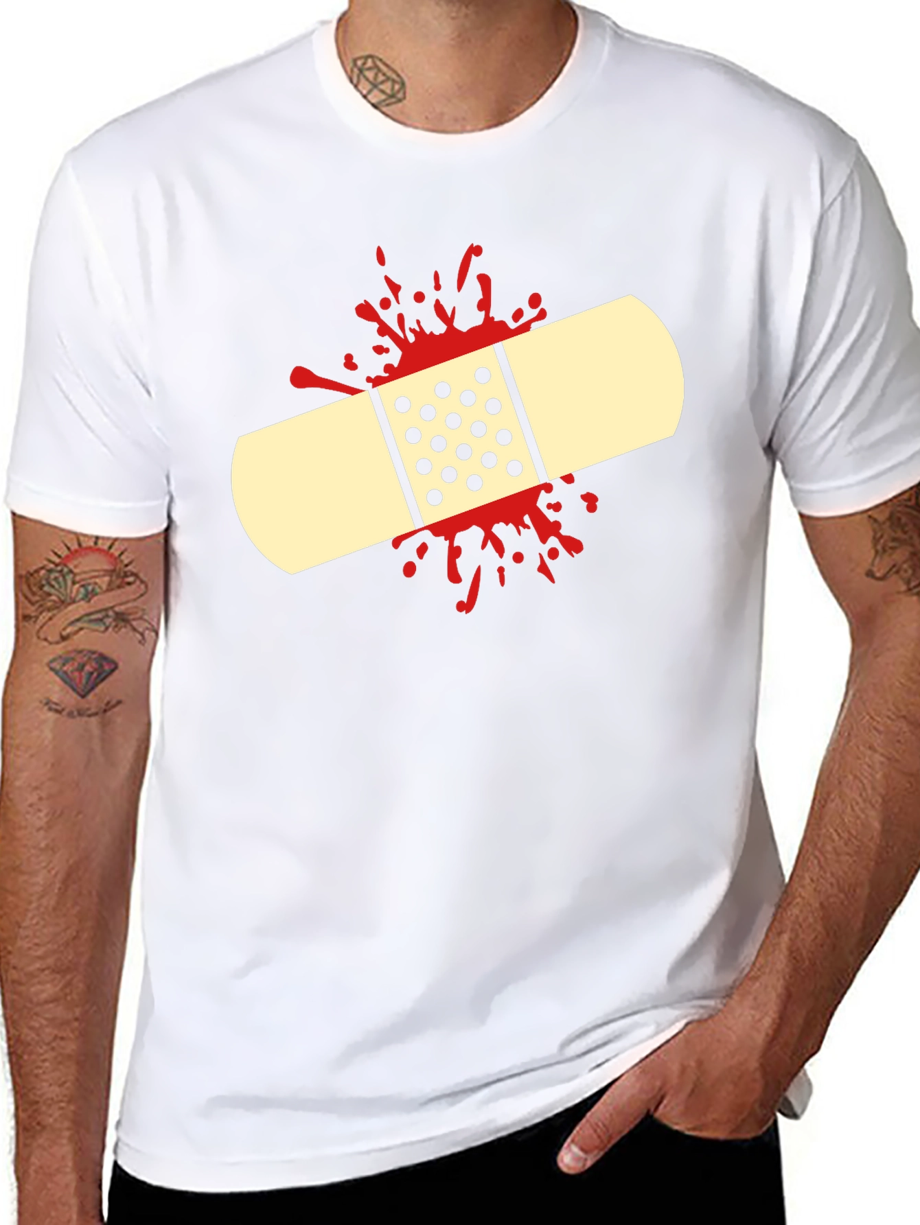 Bandage Graphic Tee - Humor First Aid Shirt