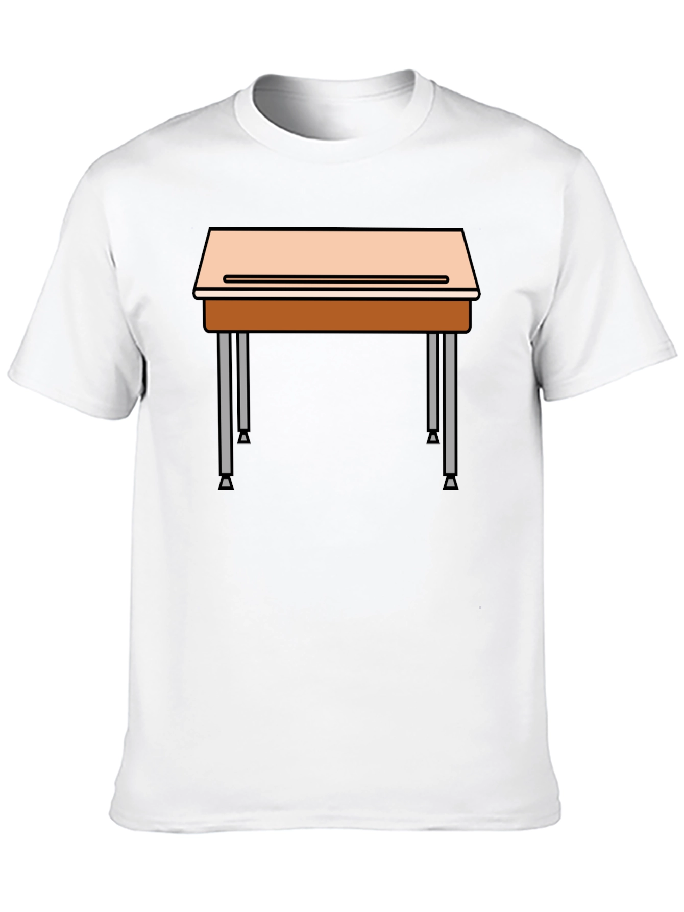 School Desk Graphic Tee - Black Cotton Blend T-Shirt