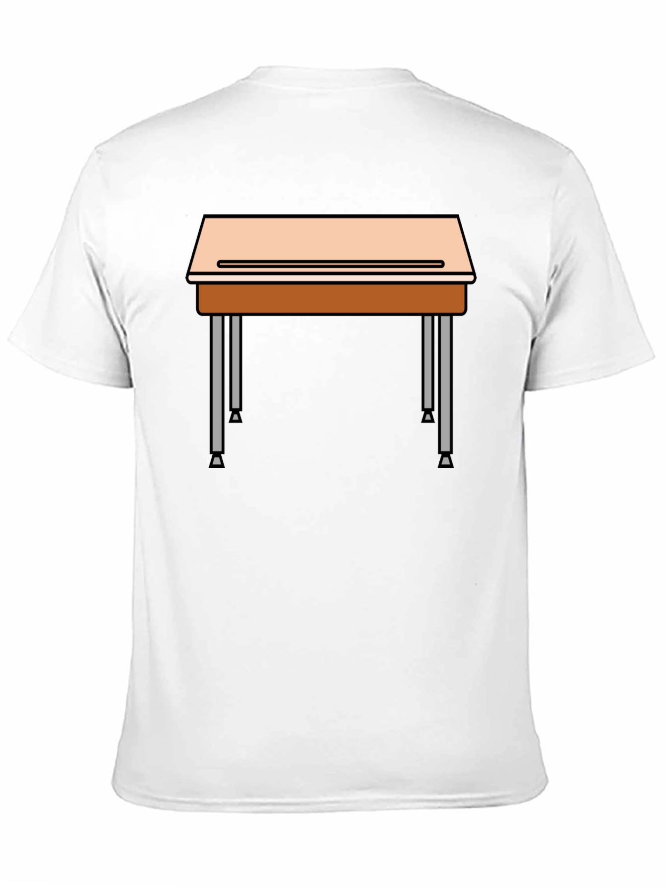 School Desk Graphic Tee - Black Cotton Blend T-Shirt
