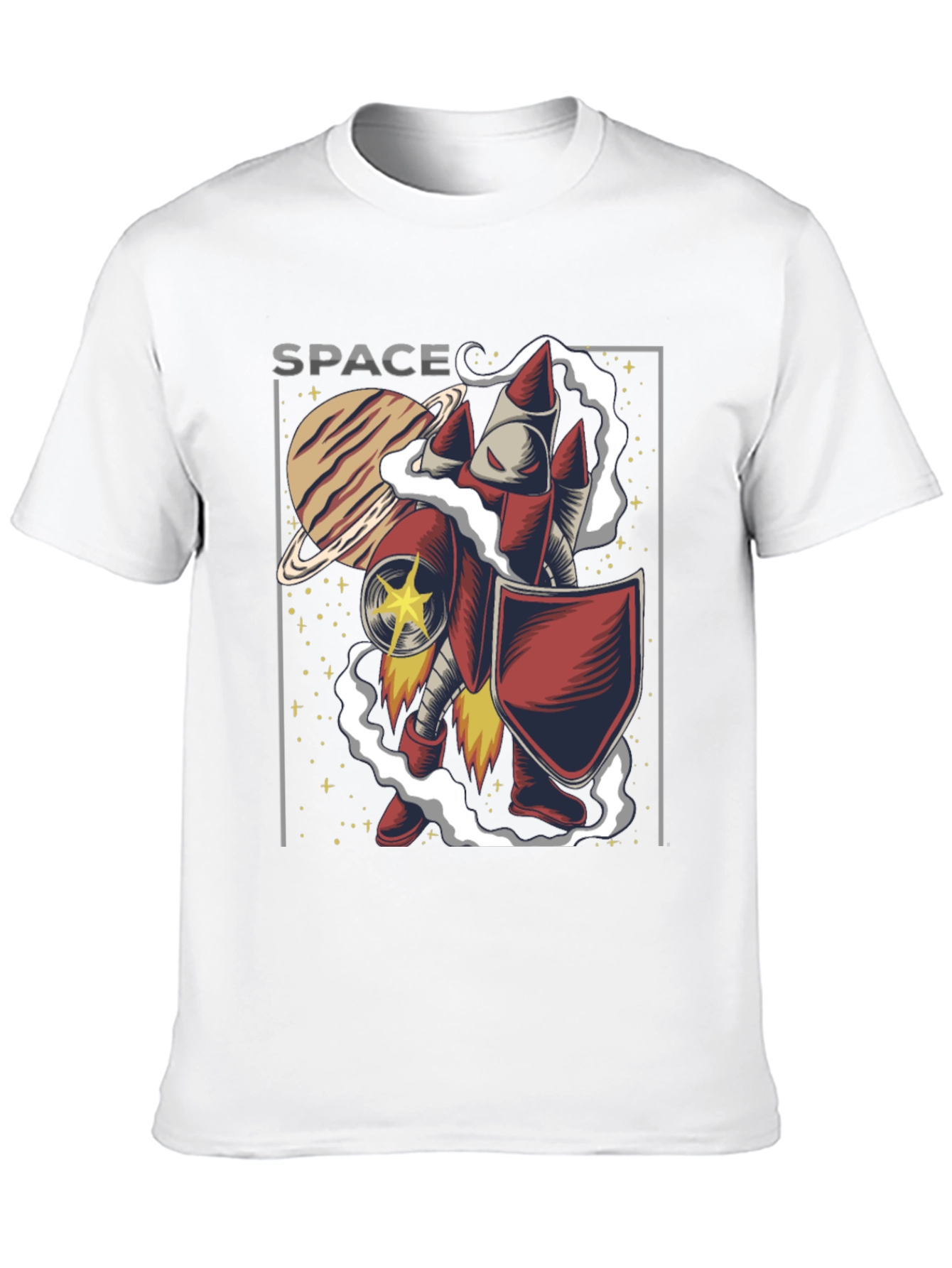 Space Rocket Knight Graphic T-Shirt