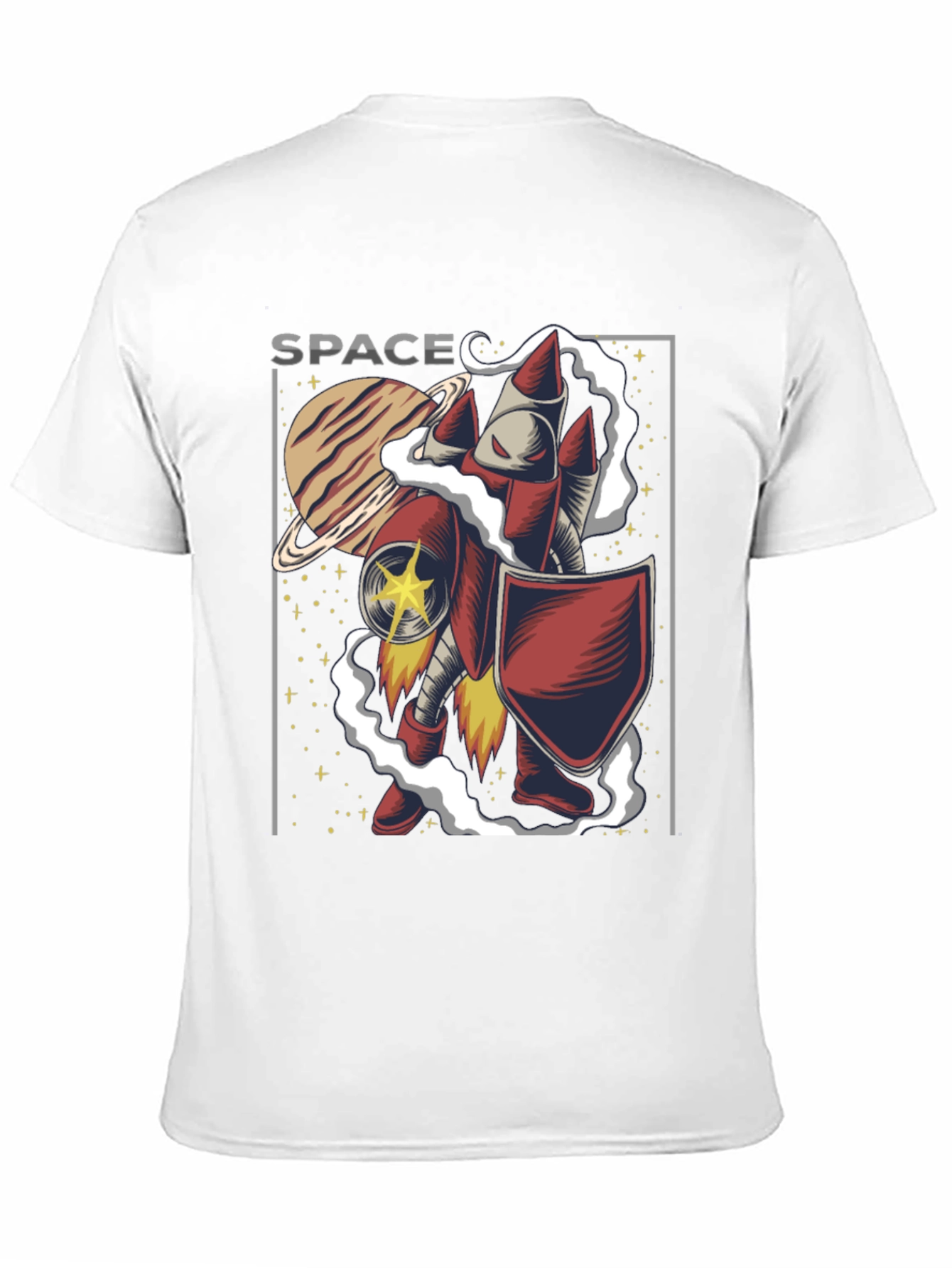 Space Rocket Knight Graphic T-Shirt