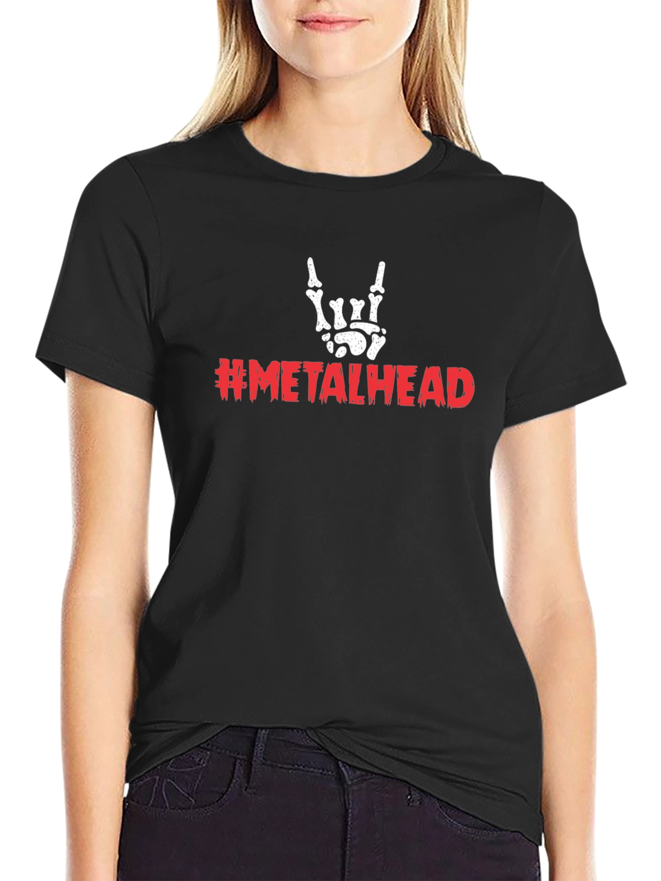 Metalhead Skeleton Hand T-Shirt - Rock On!