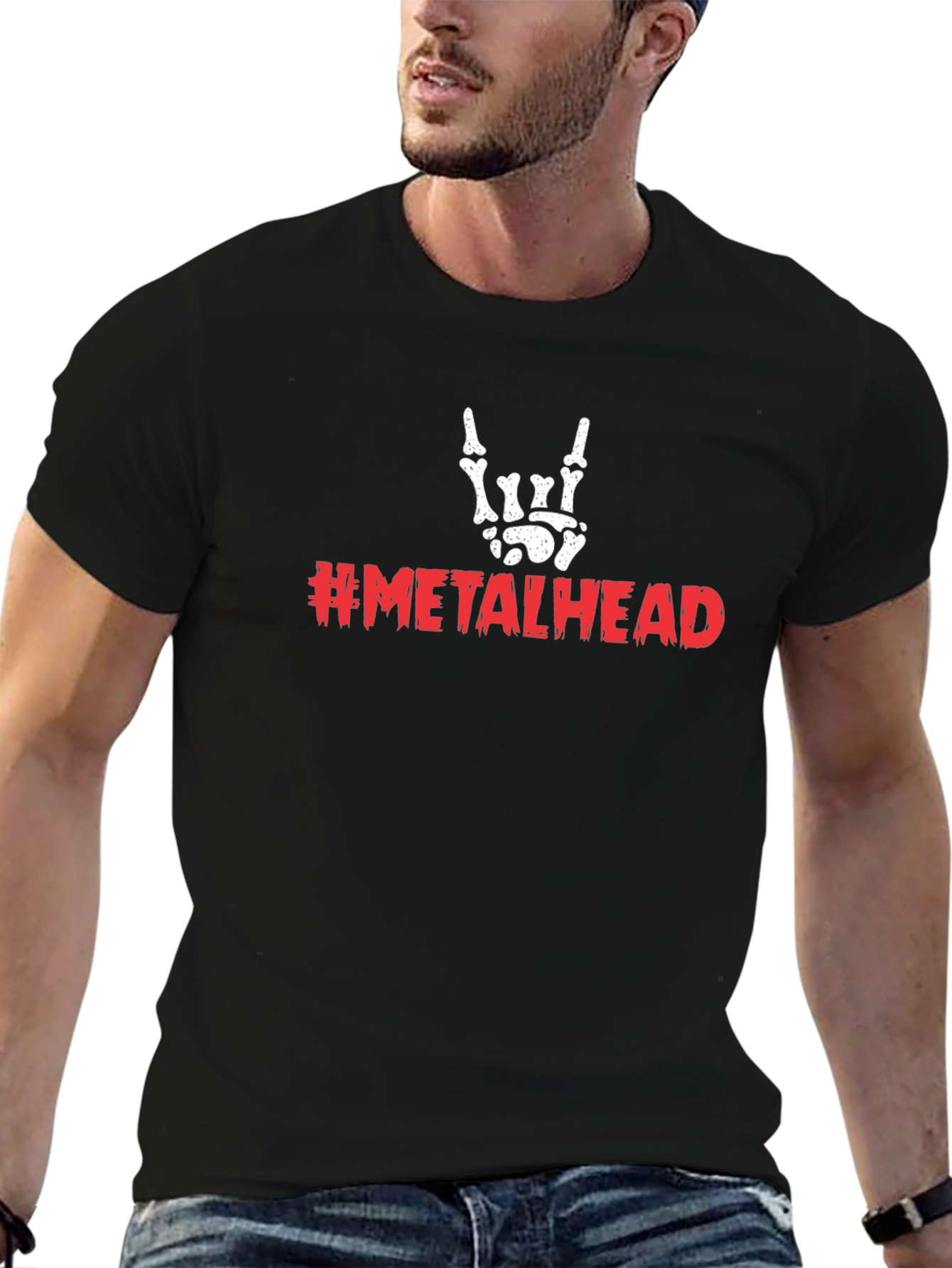 Metalhead Skeleton Hand T-Shirt - Rock On!