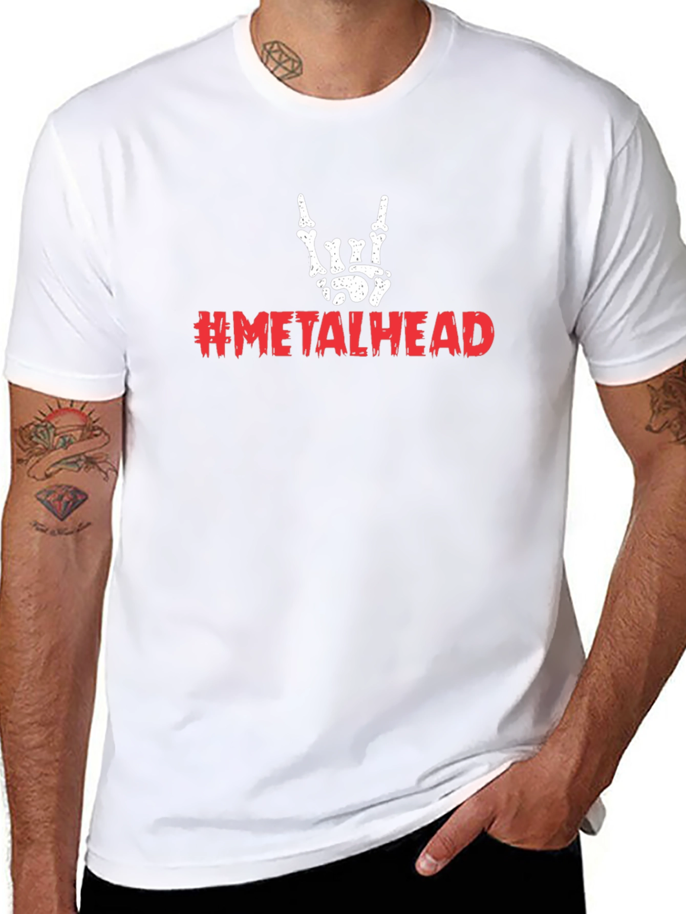 Metalhead Skeleton Hand T-Shirt - Rock On!