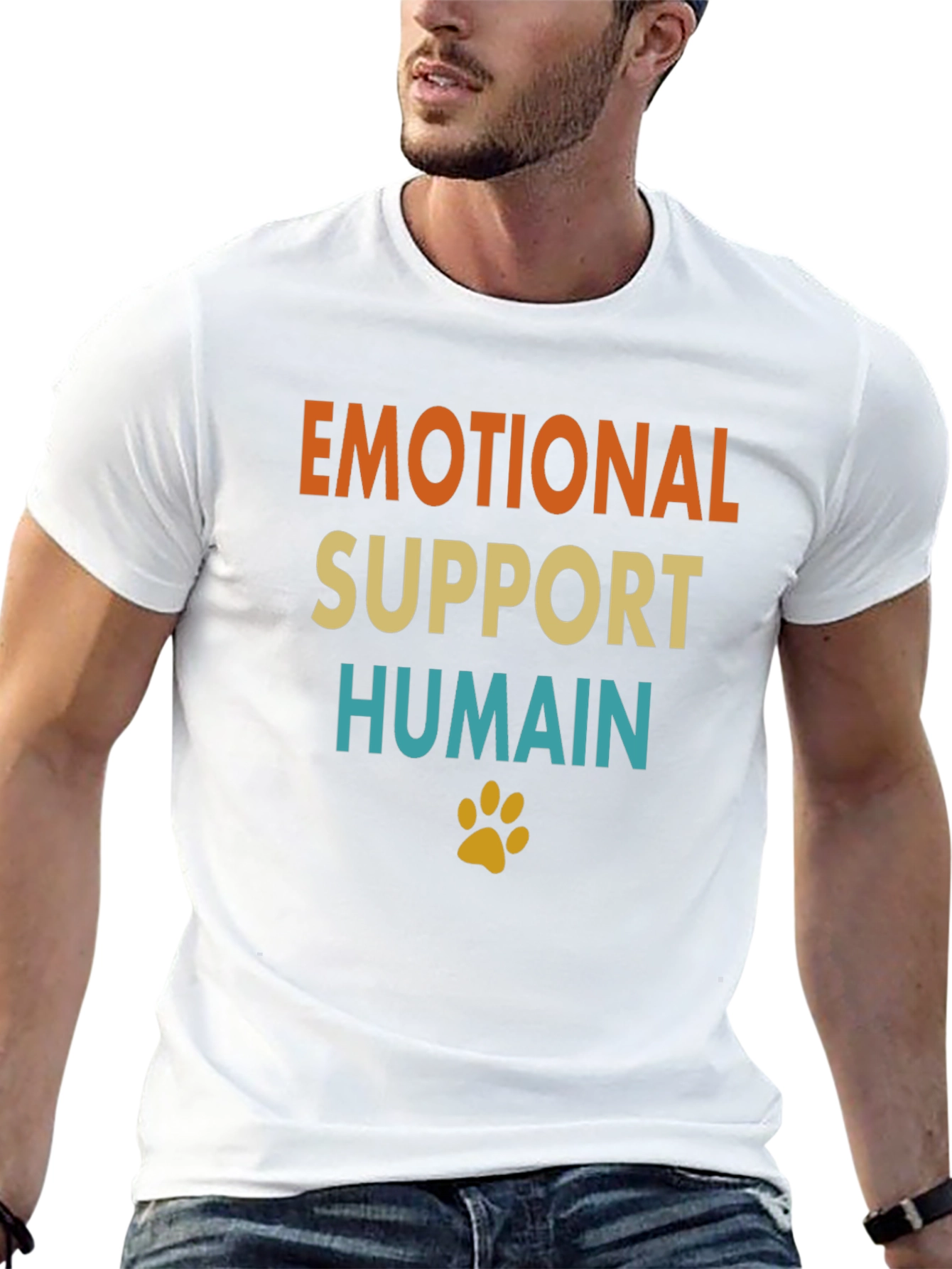Emotional Support Human Pet Paw Graphic Tee