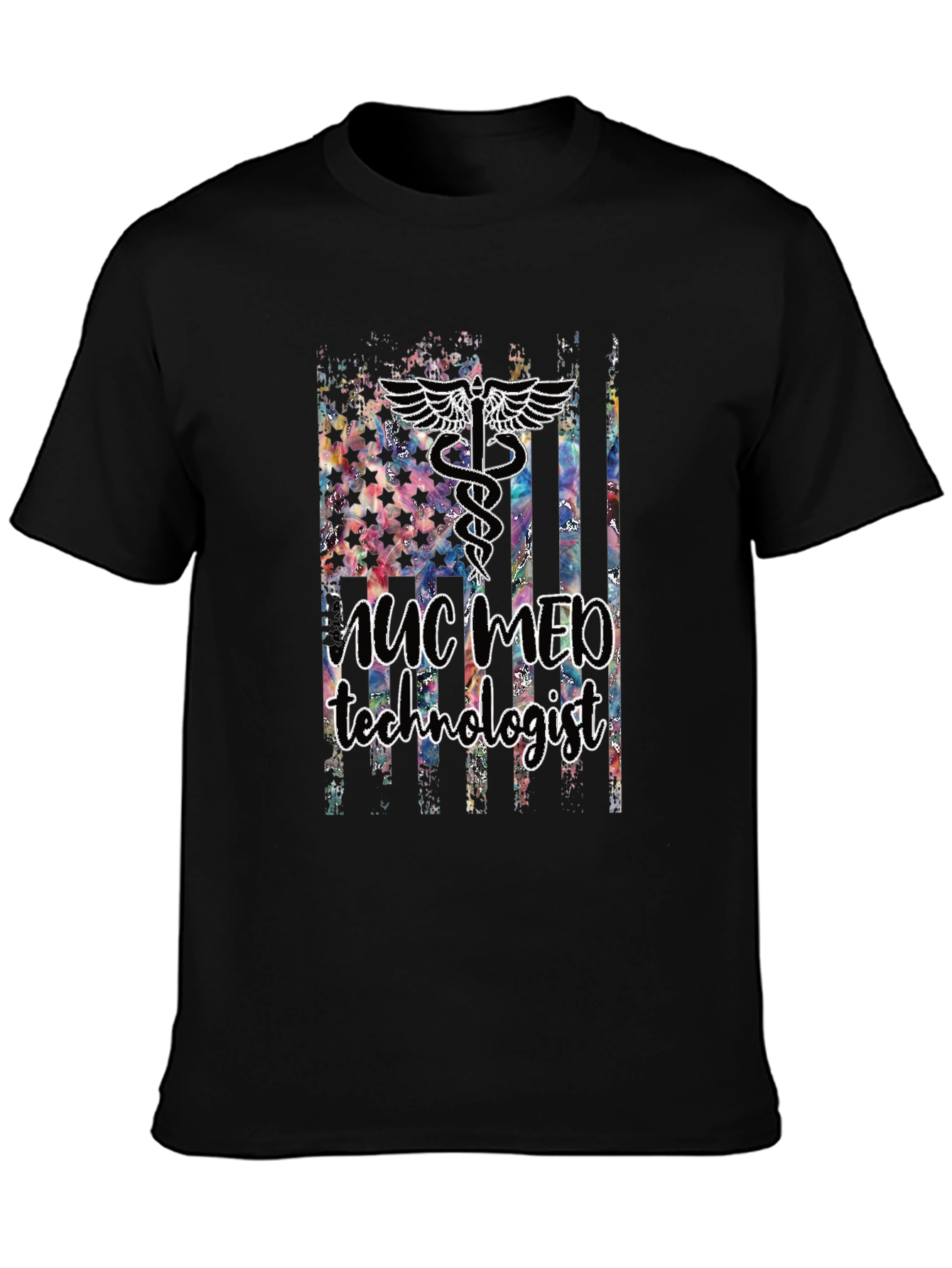 Nuclear Med Tech T-Shirt - American Flag Design