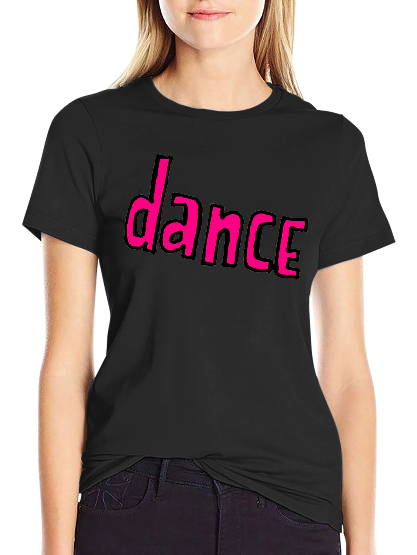 Dance Graphic Tee - Black Casual T-Shirt