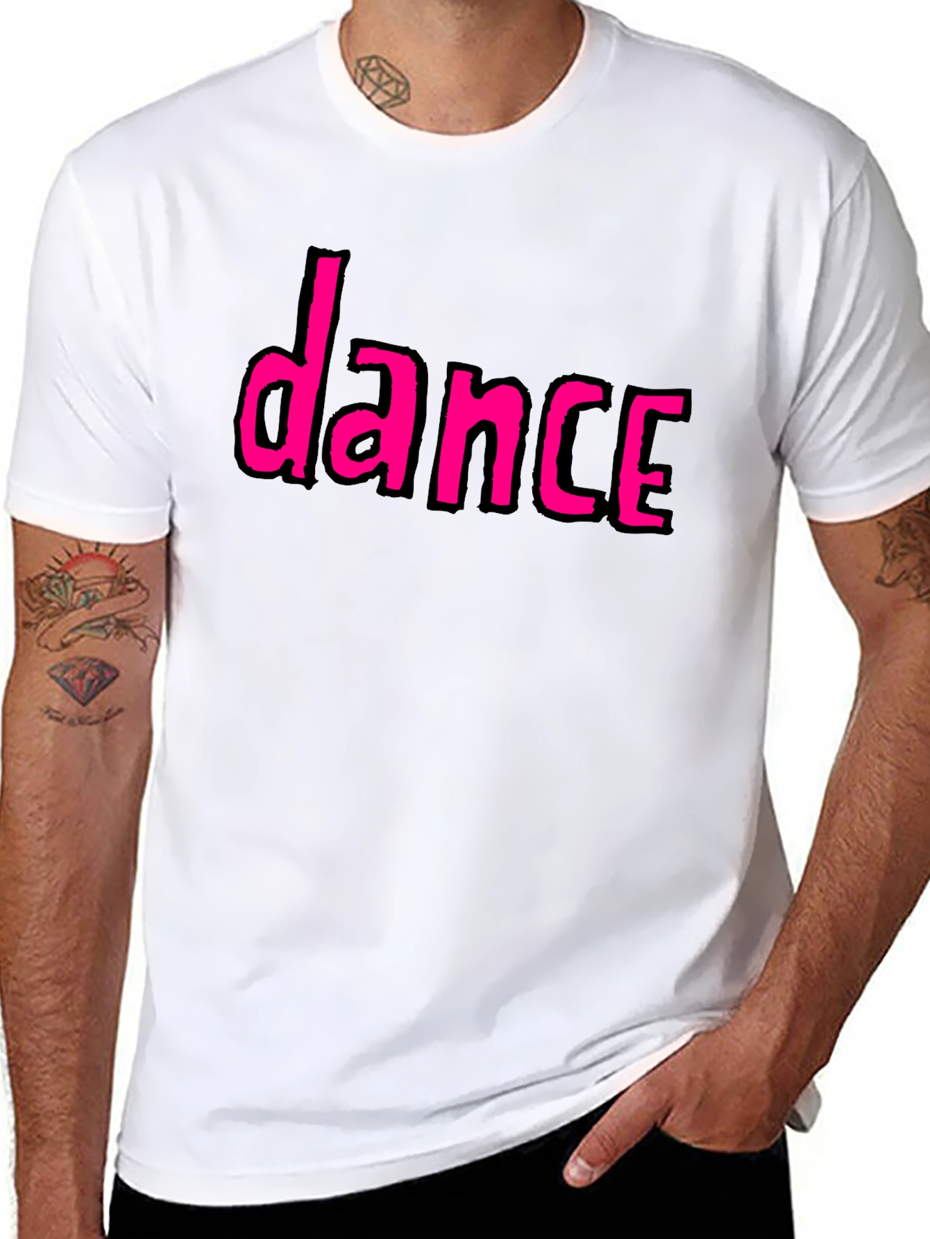 Dance Graphic Tee - Black Casual T-Shirt