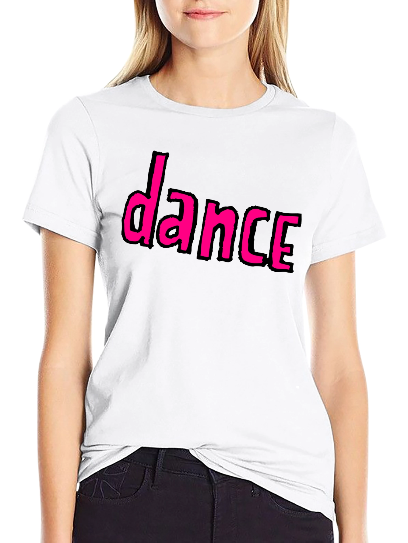 Dance Graphic Tee - Black Casual T-Shirt