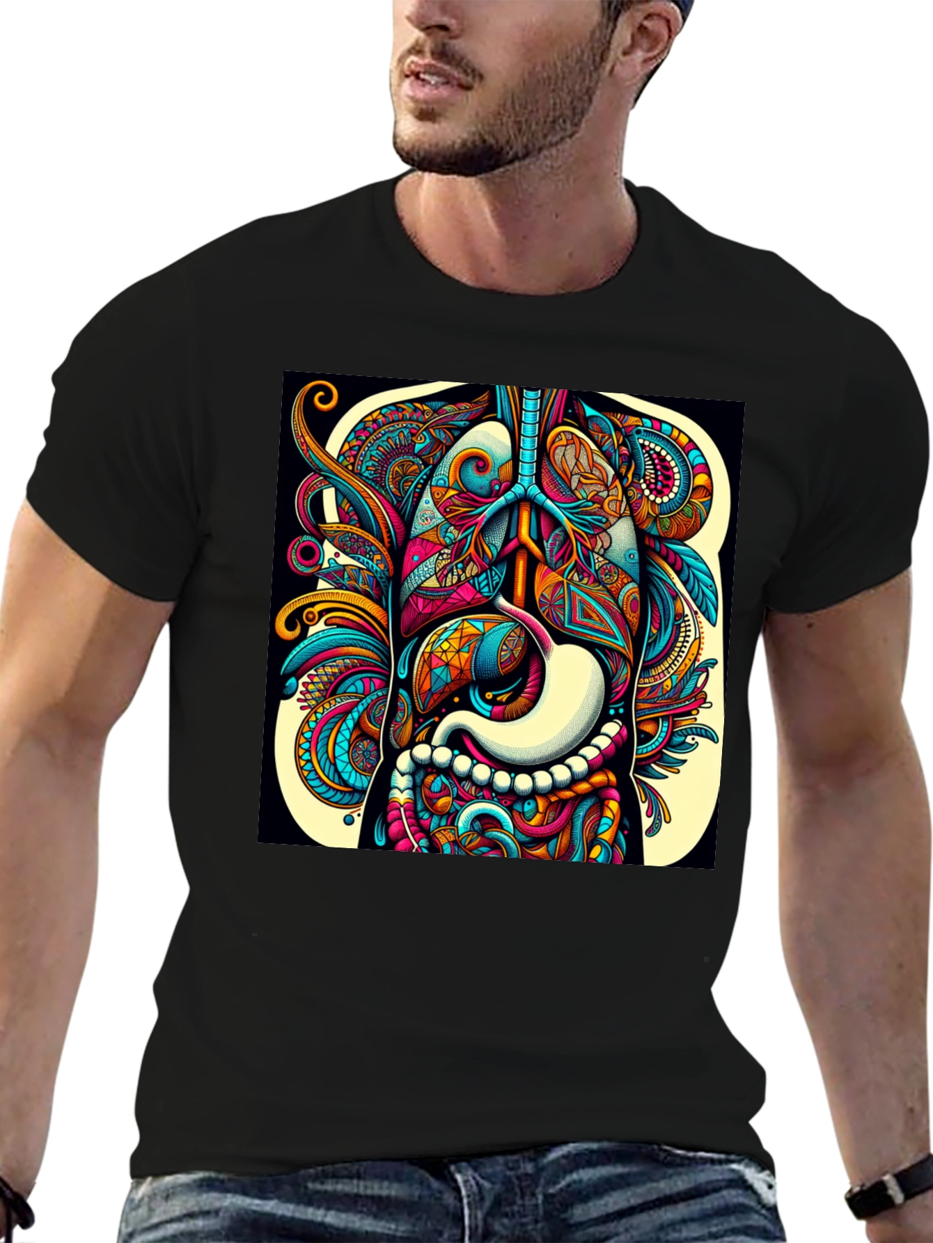 Psychedelic Human Anatomy Graphic Tee