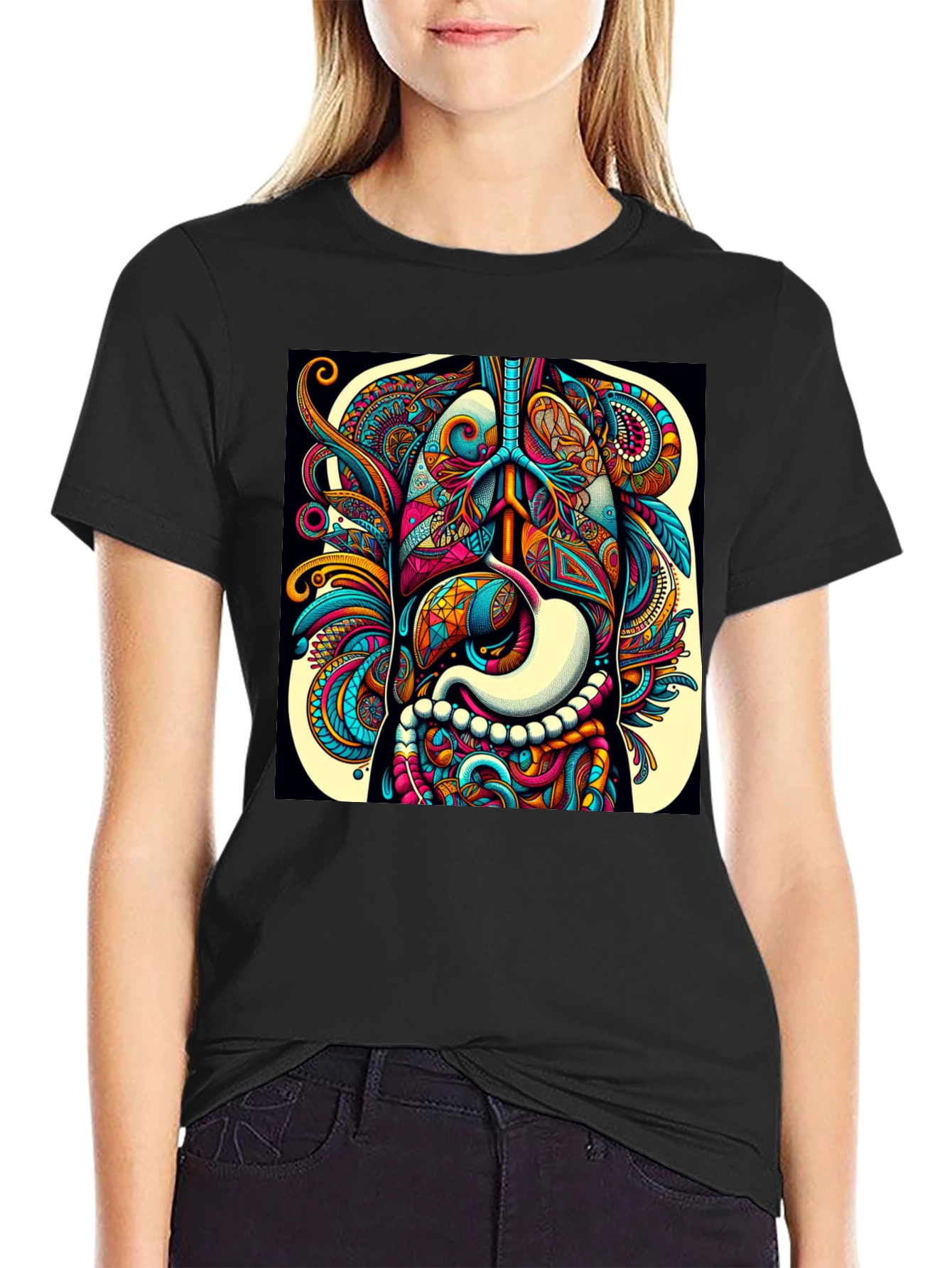 Psychedelic Human Anatomy Graphic Tee