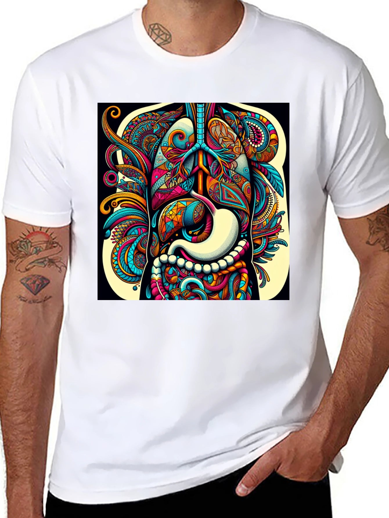 Psychedelic Human Anatomy Graphic Tee