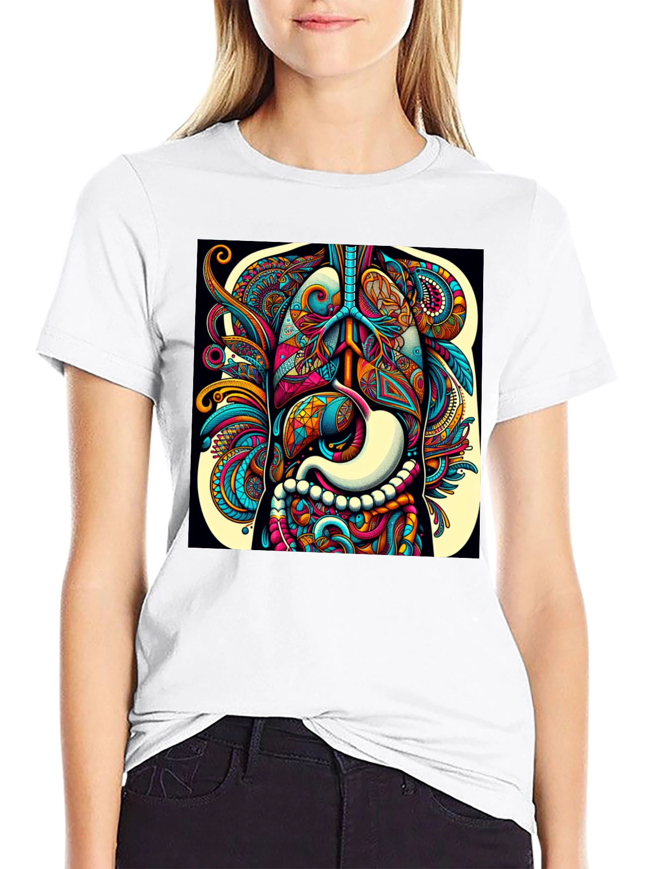 Psychedelic Human Anatomy Graphic Tee