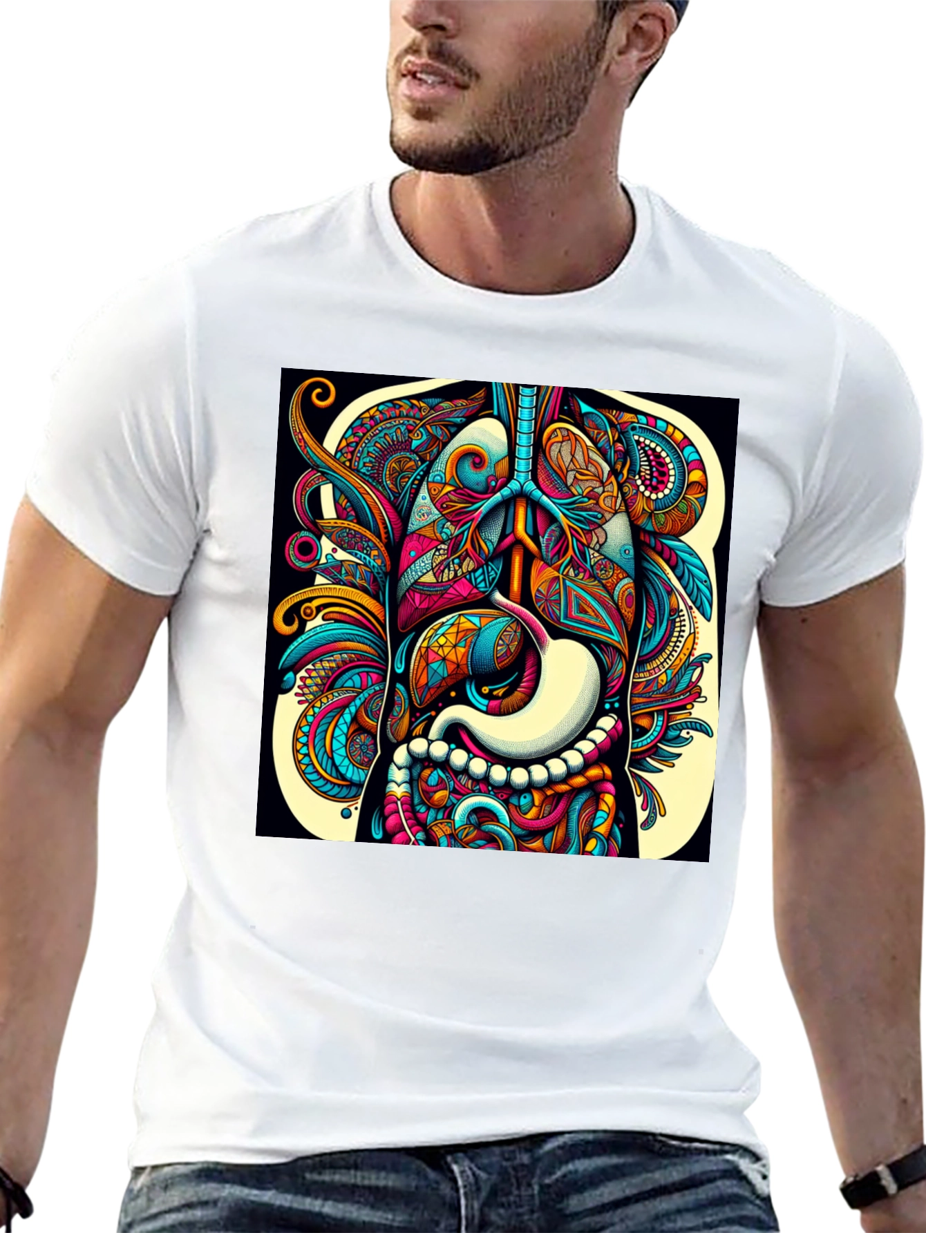 Psychedelic Human Anatomy Graphic Tee