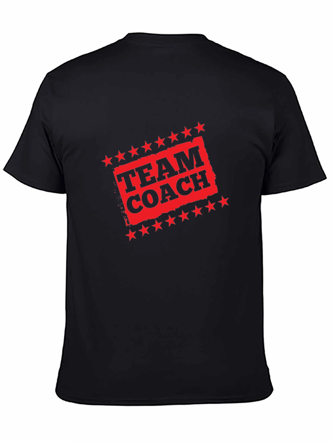 Team Coach Black T-Shirt with Red Graphic