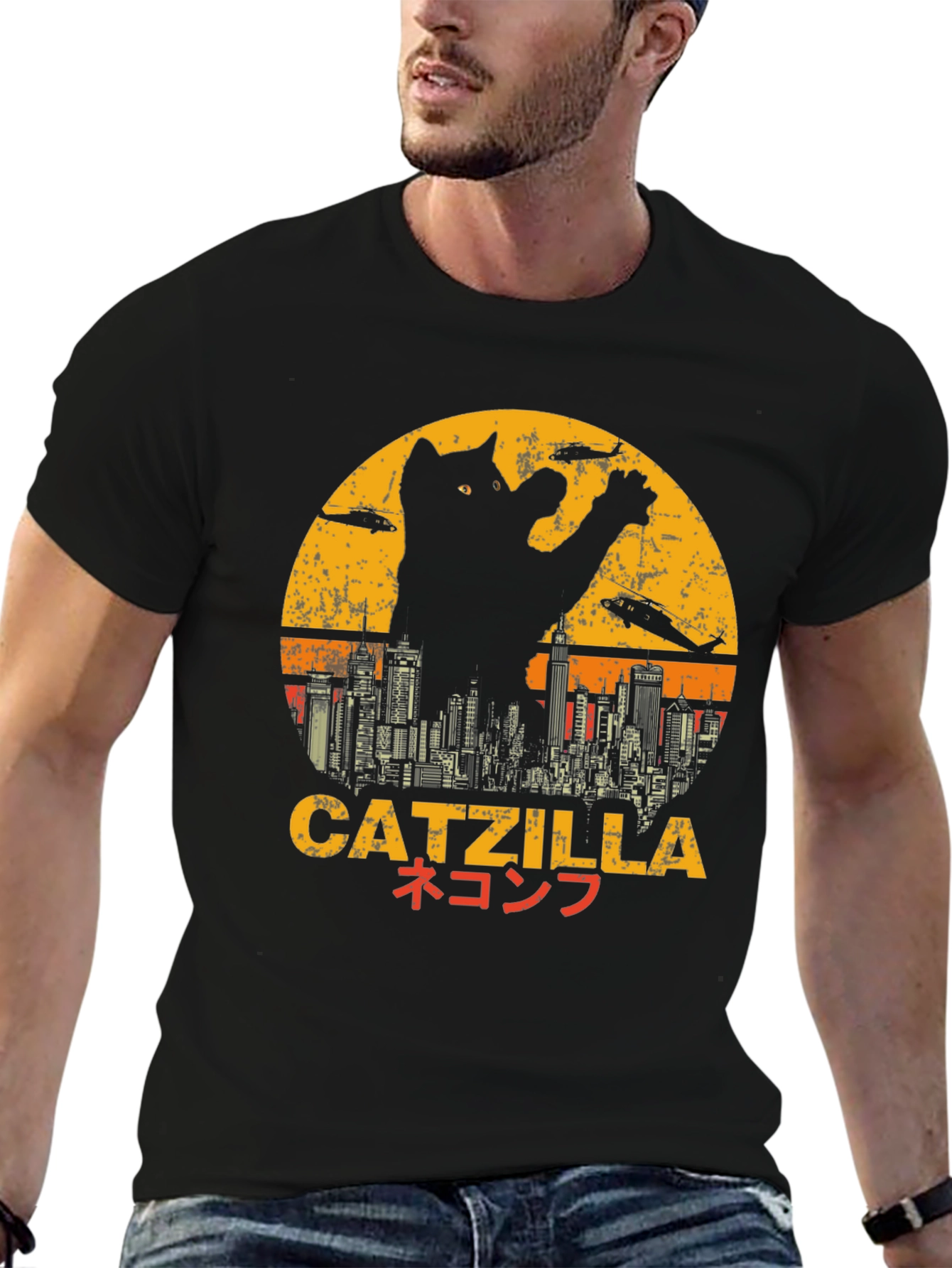 Catzilla T-Shirt - Cat Godzilla Graphic Tee