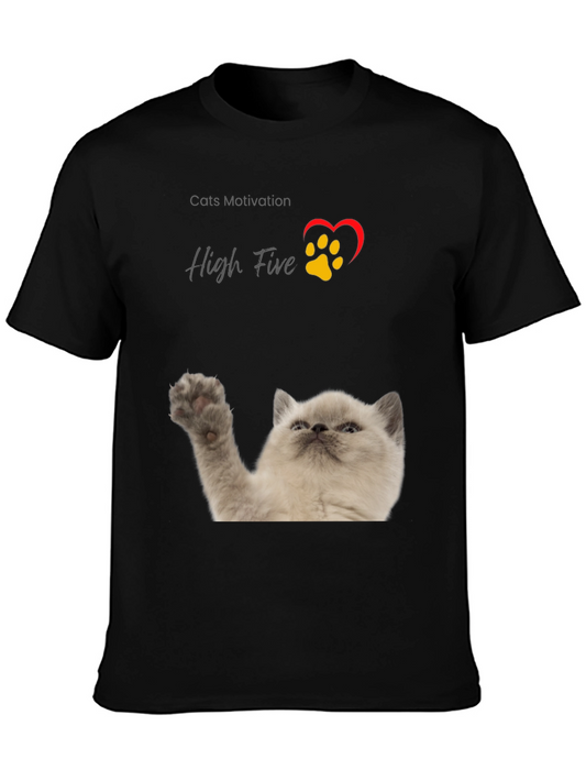 Cat High Five T-Shirt - Cats Motivation Tee