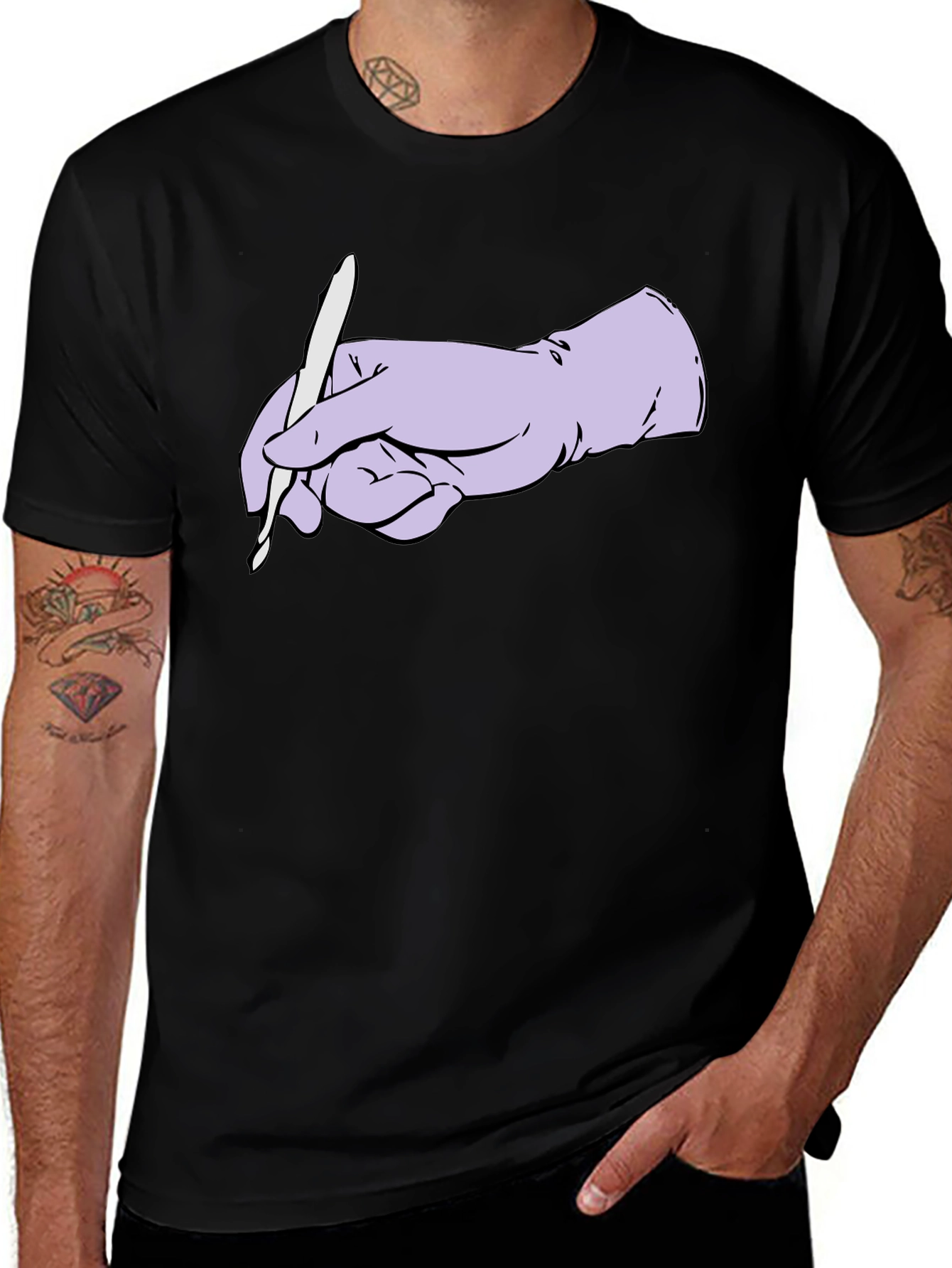 Surgical Precision Graphic Tee - Hand Holding Scalpel