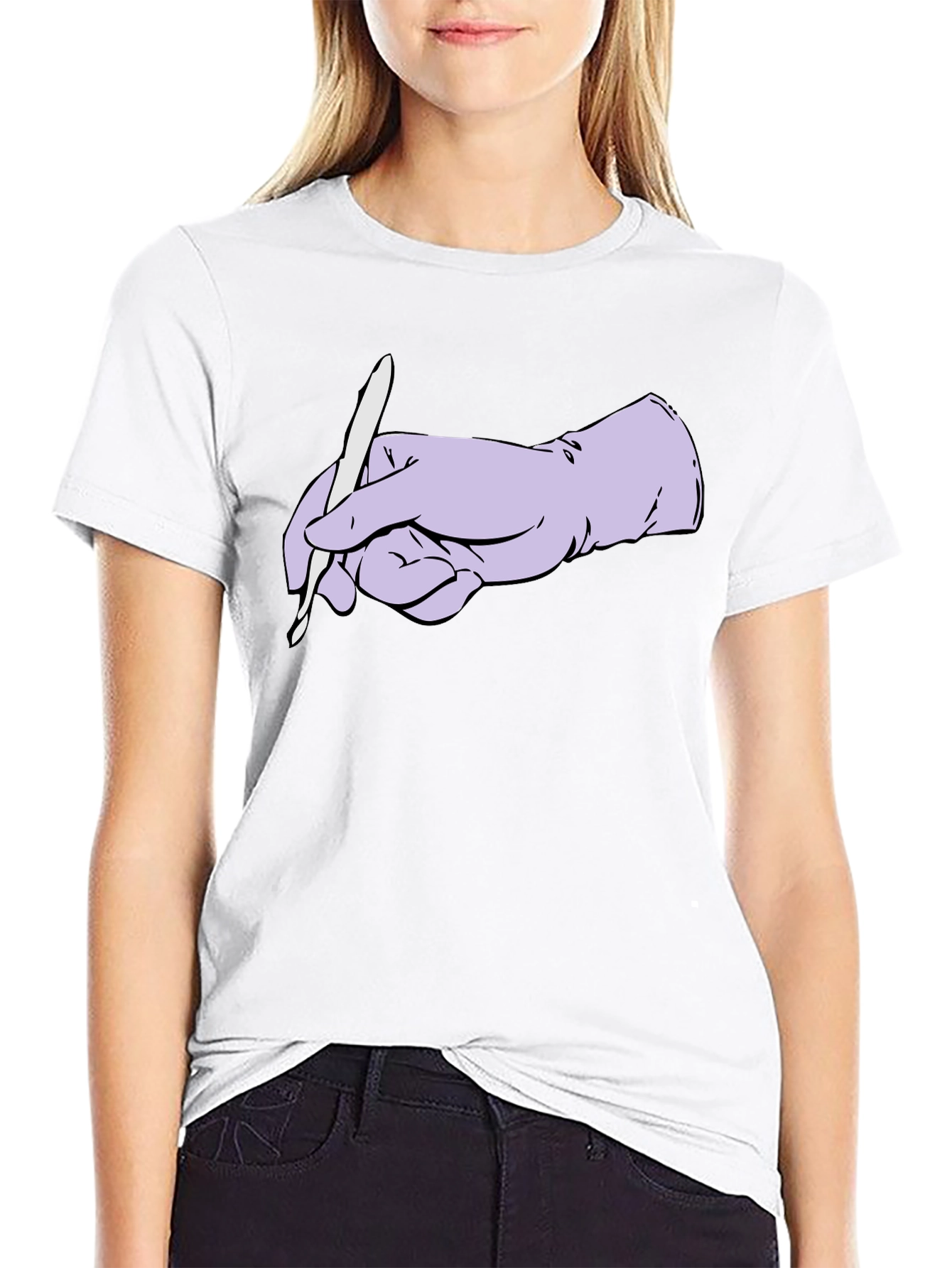 Surgical Precision Graphic Tee - Hand Holding Scalpel