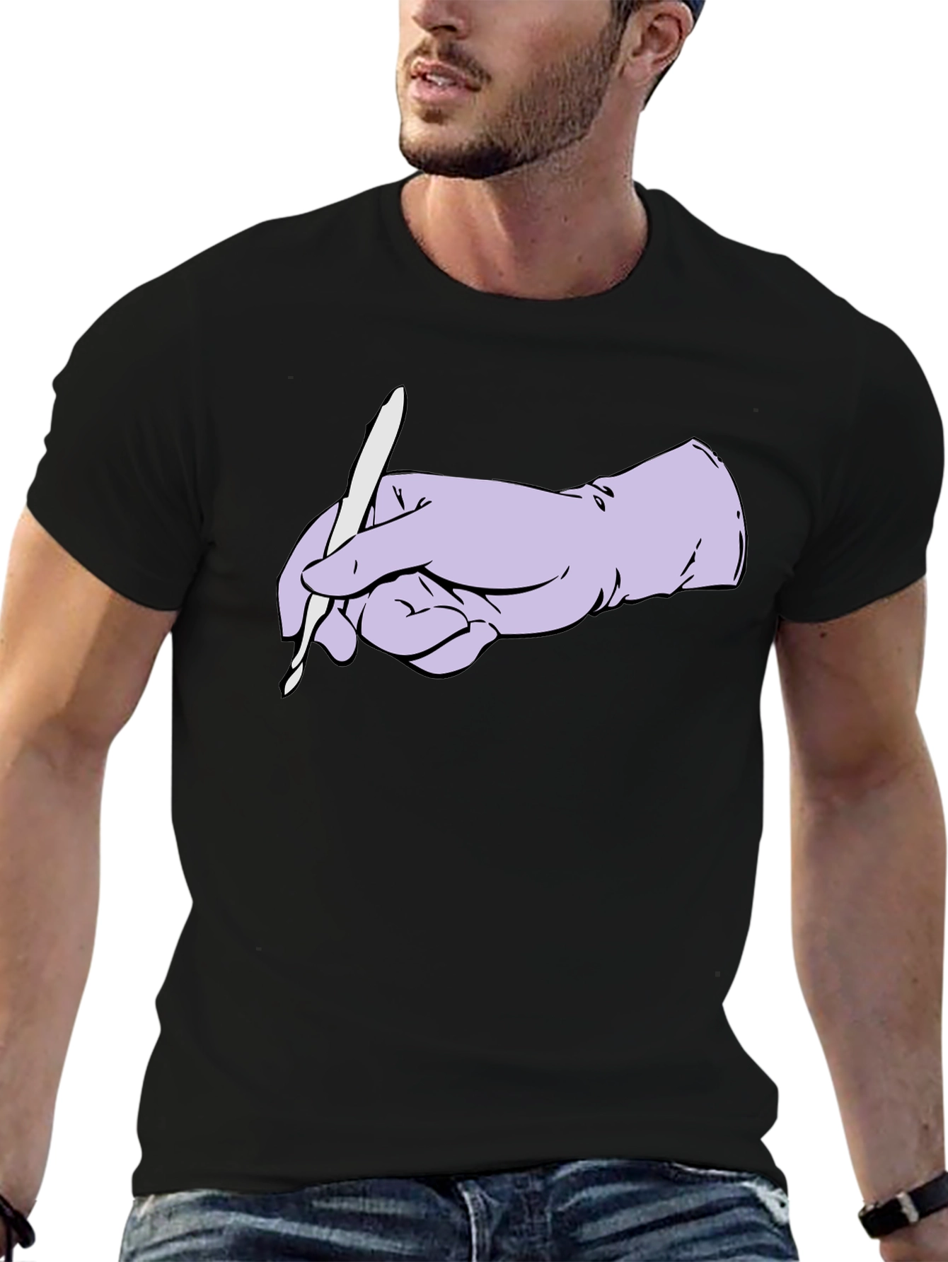 Surgical Precision Graphic Tee - Hand Holding Scalpel