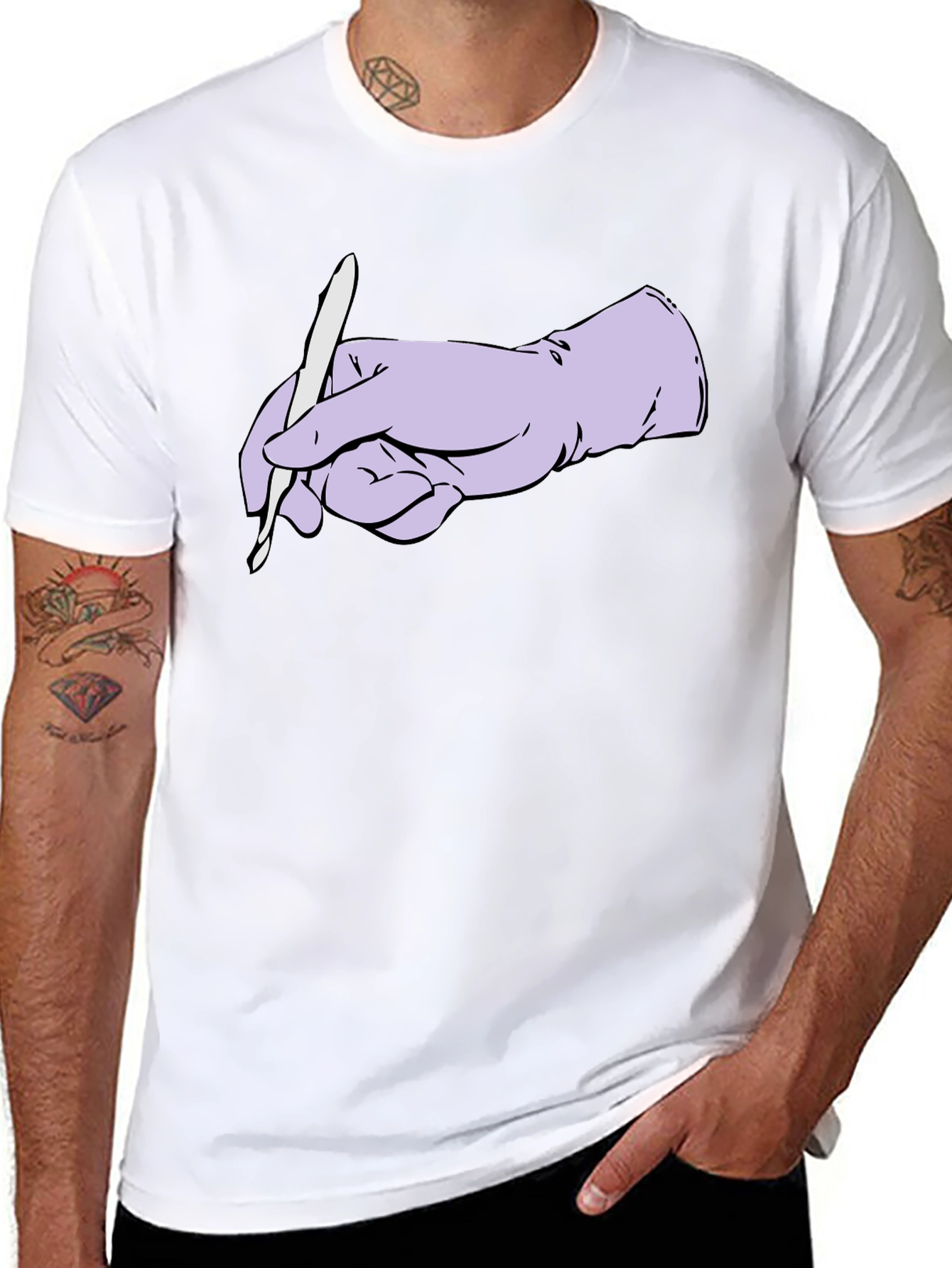 Surgical Precision Graphic Tee - Hand Holding Scalpel