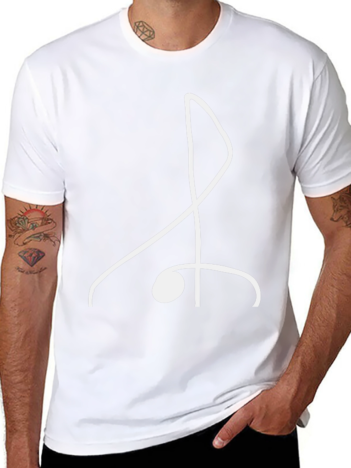 Minimalist Treble Clef Tee - Black
