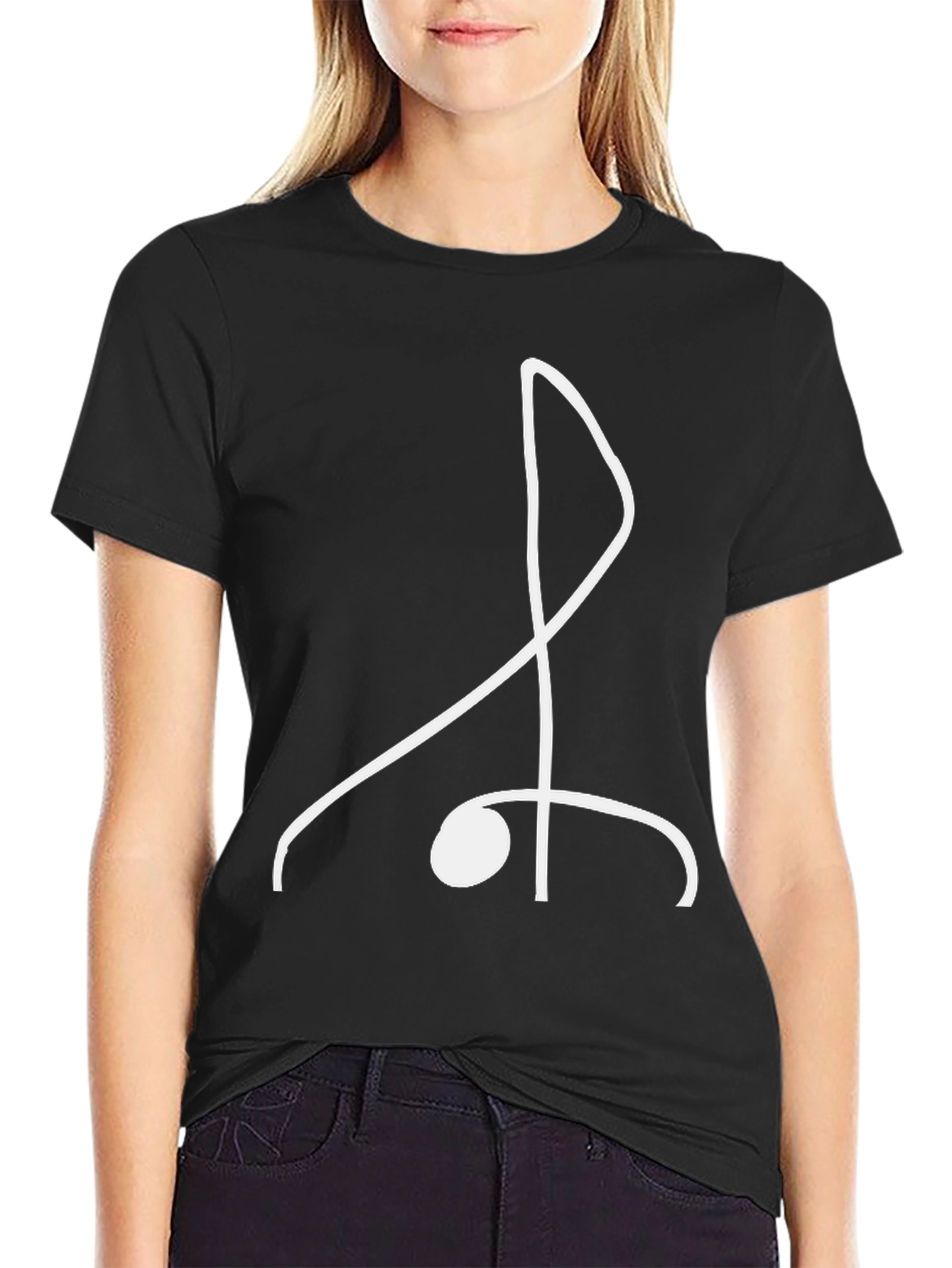 Minimalist Treble Clef Tee - Black