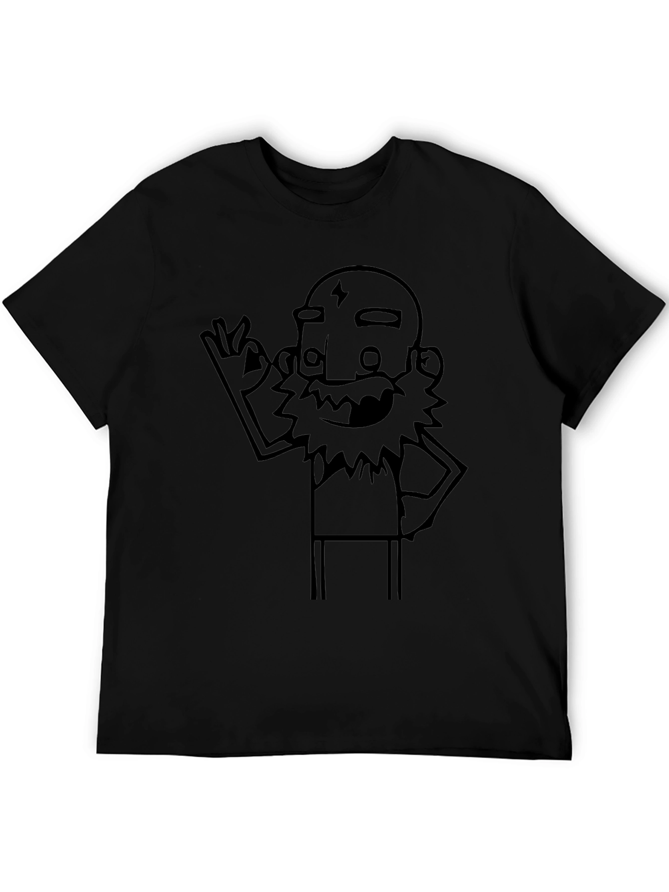 Cool Cartoon Graphic Black T-Shirt