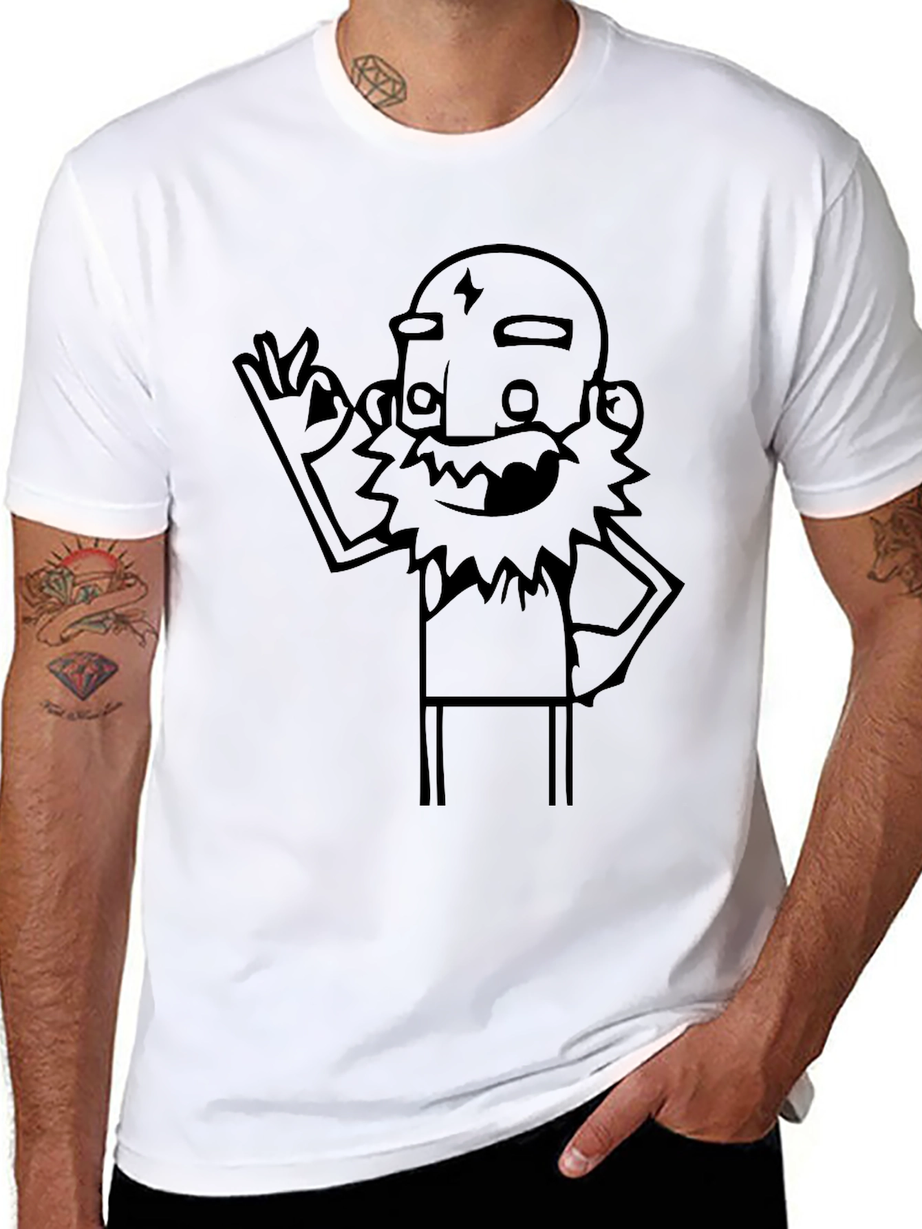 Cool Cartoon Graphic Black T-Shirt