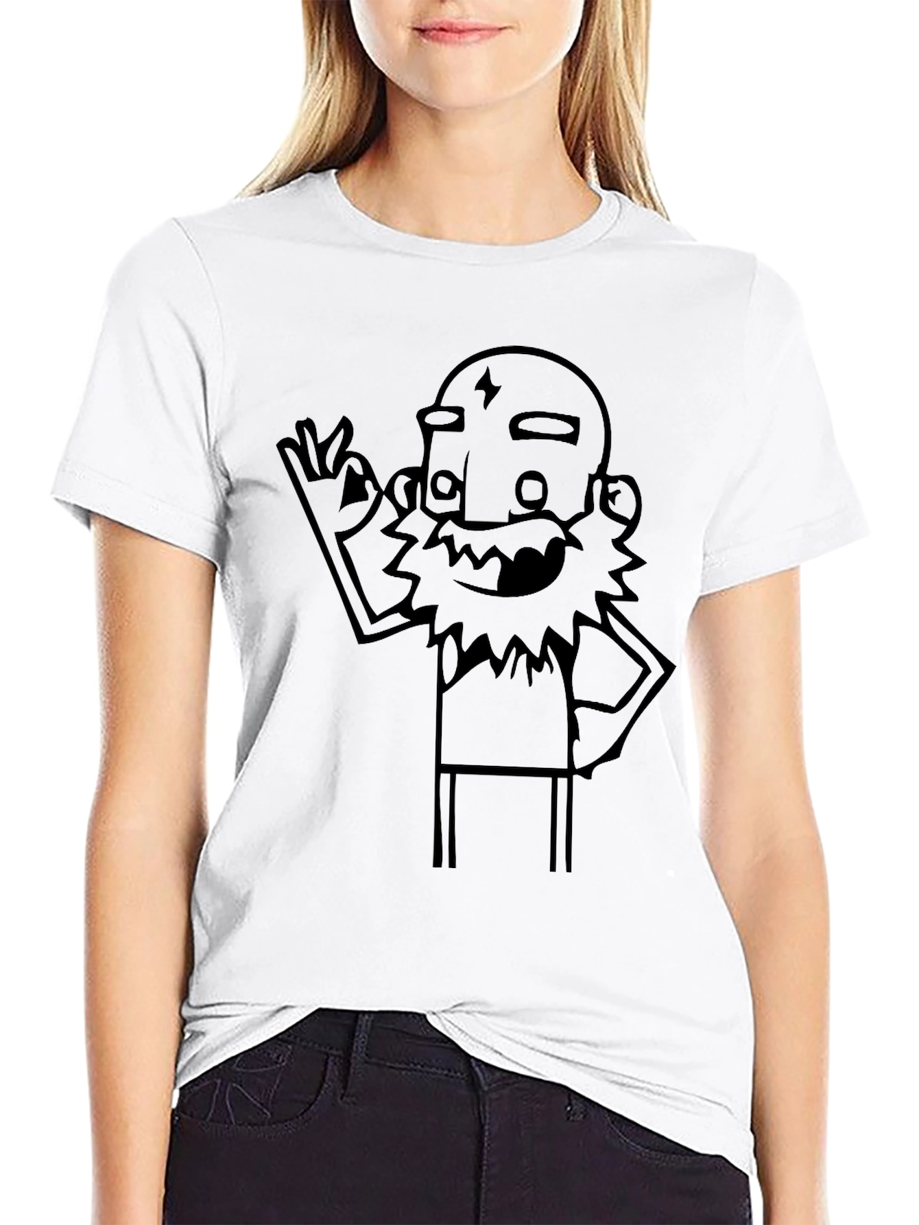 Cool Cartoon Graphic Black T-Shirt