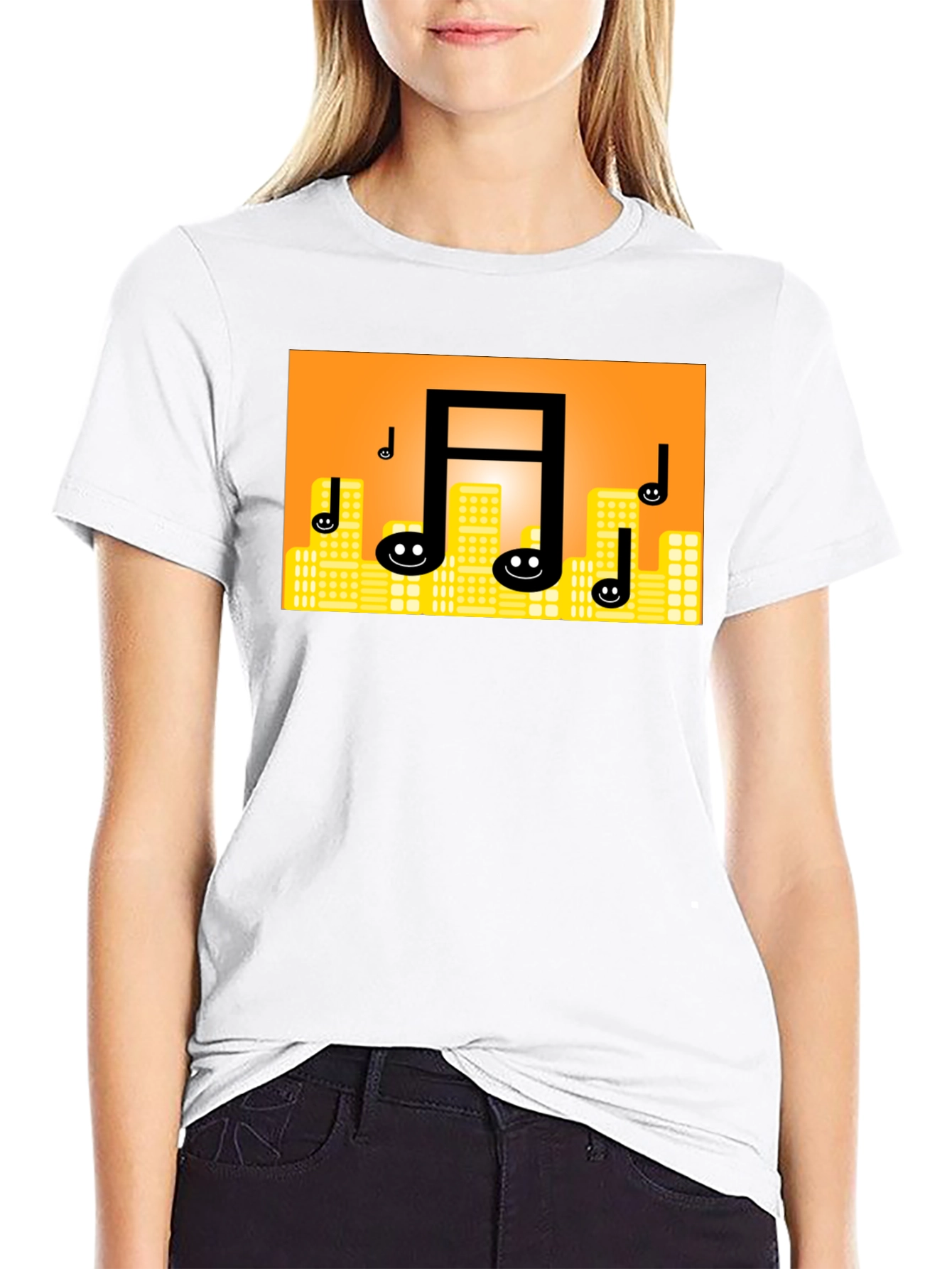 Musical Notes Cityscape T-Shirt