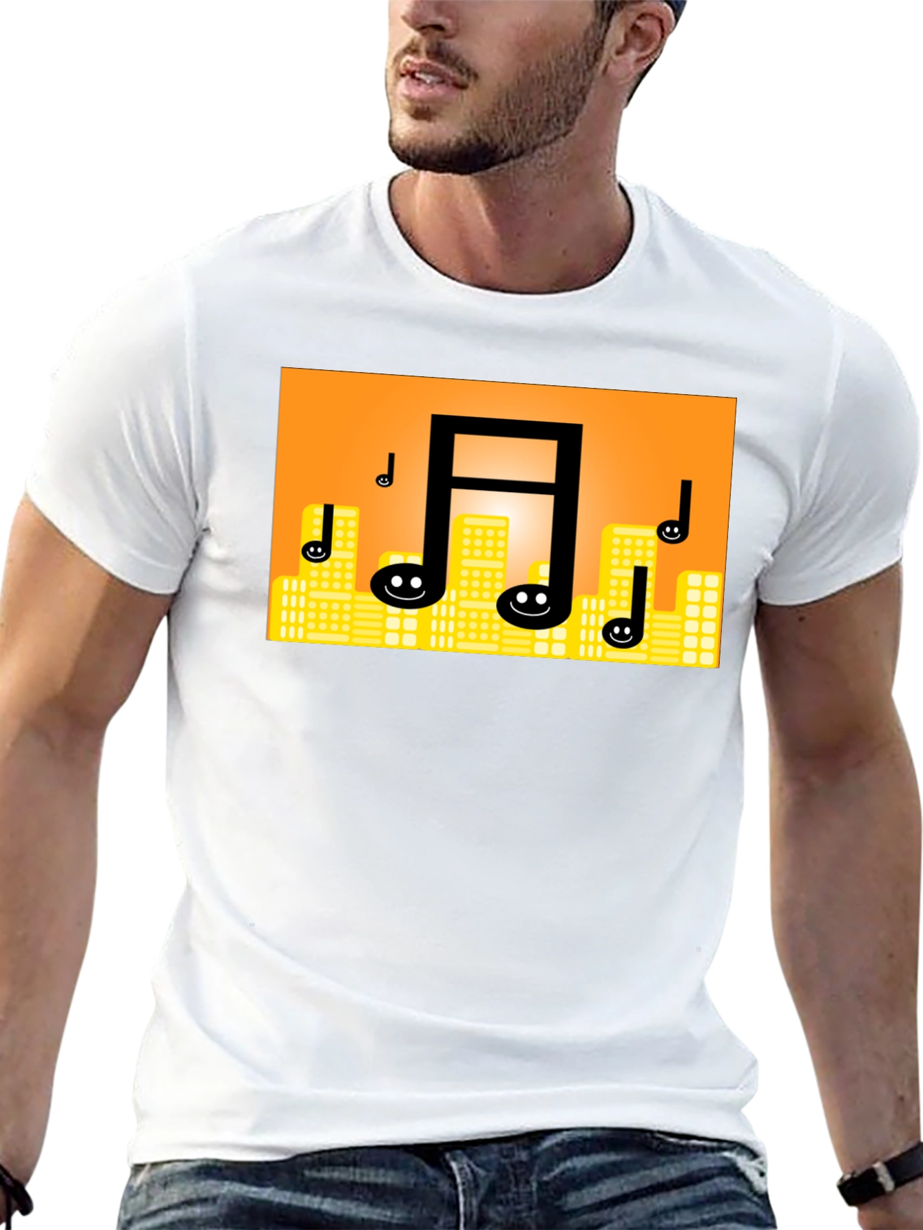 Musical Notes Cityscape T-Shirt