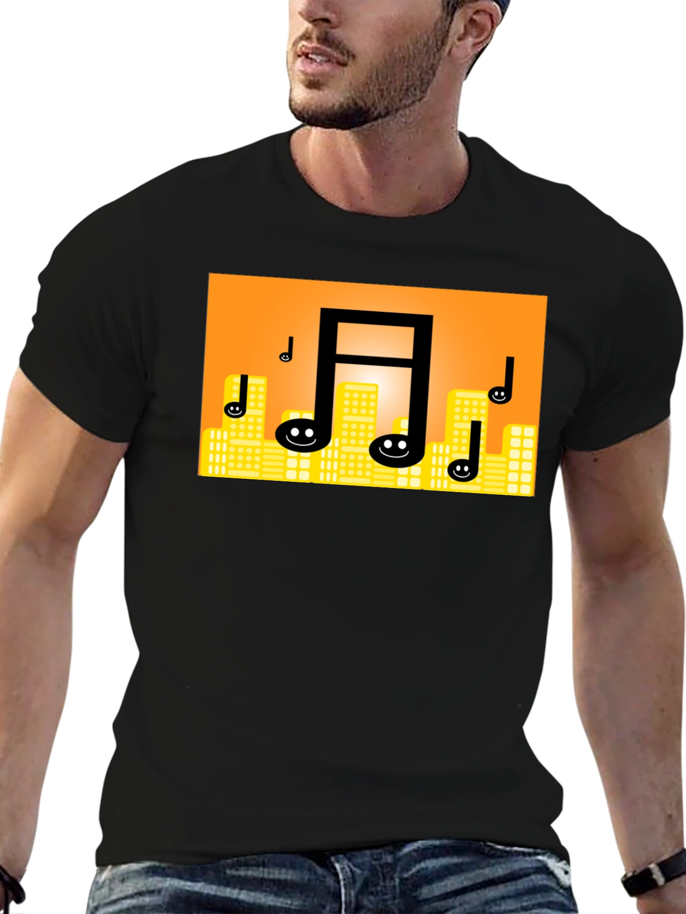 Musical Notes Cityscape T-Shirt