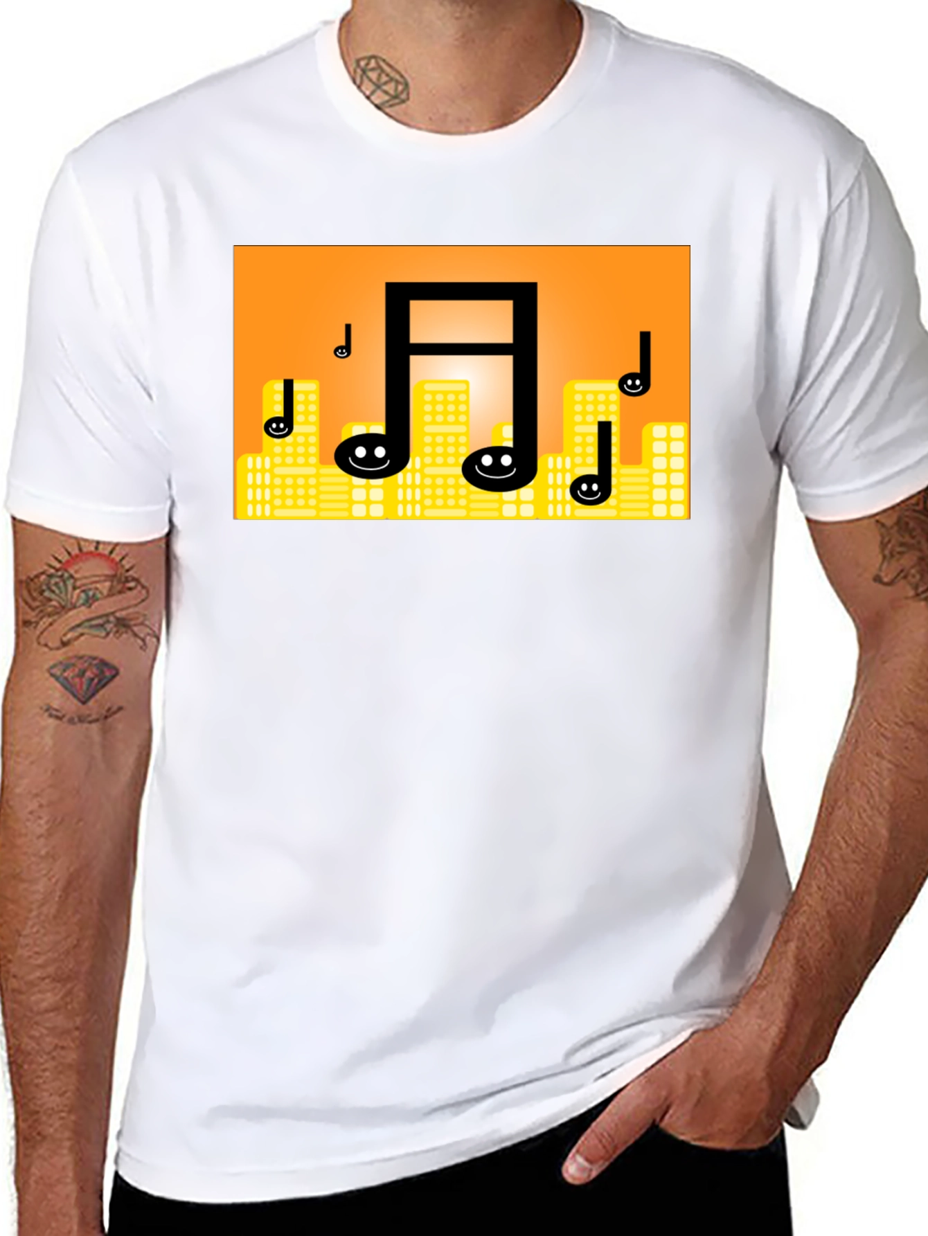 Musical Notes Cityscape T-Shirt