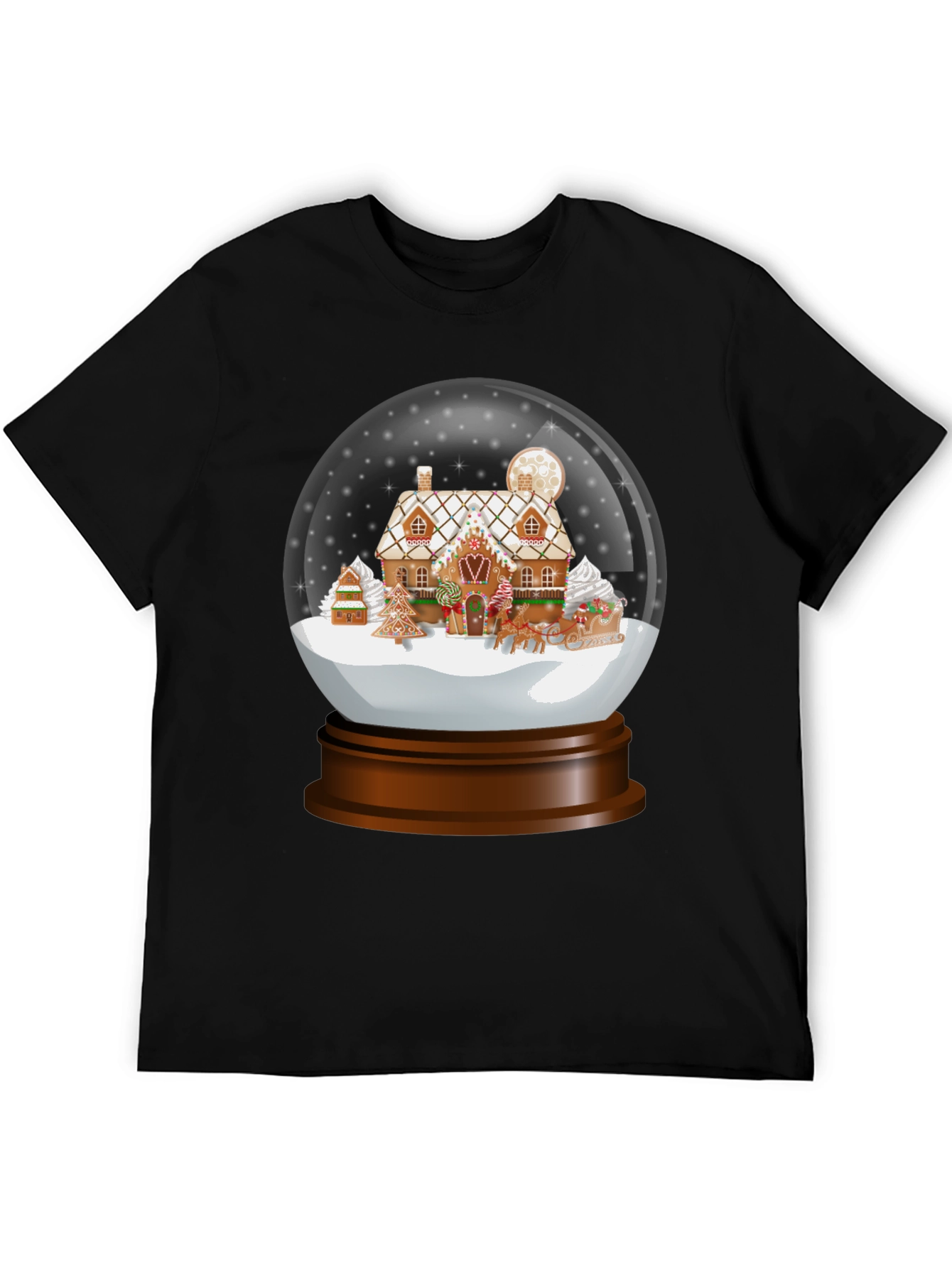 Gingerbread House Snow Globe Graphic Tee