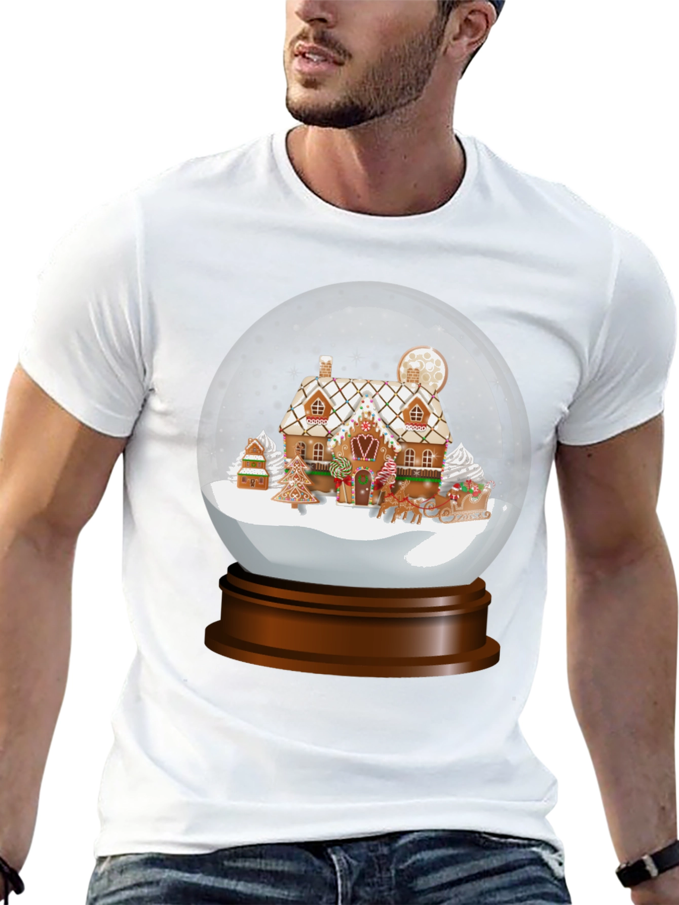 Gingerbread House Snow Globe Graphic Tee