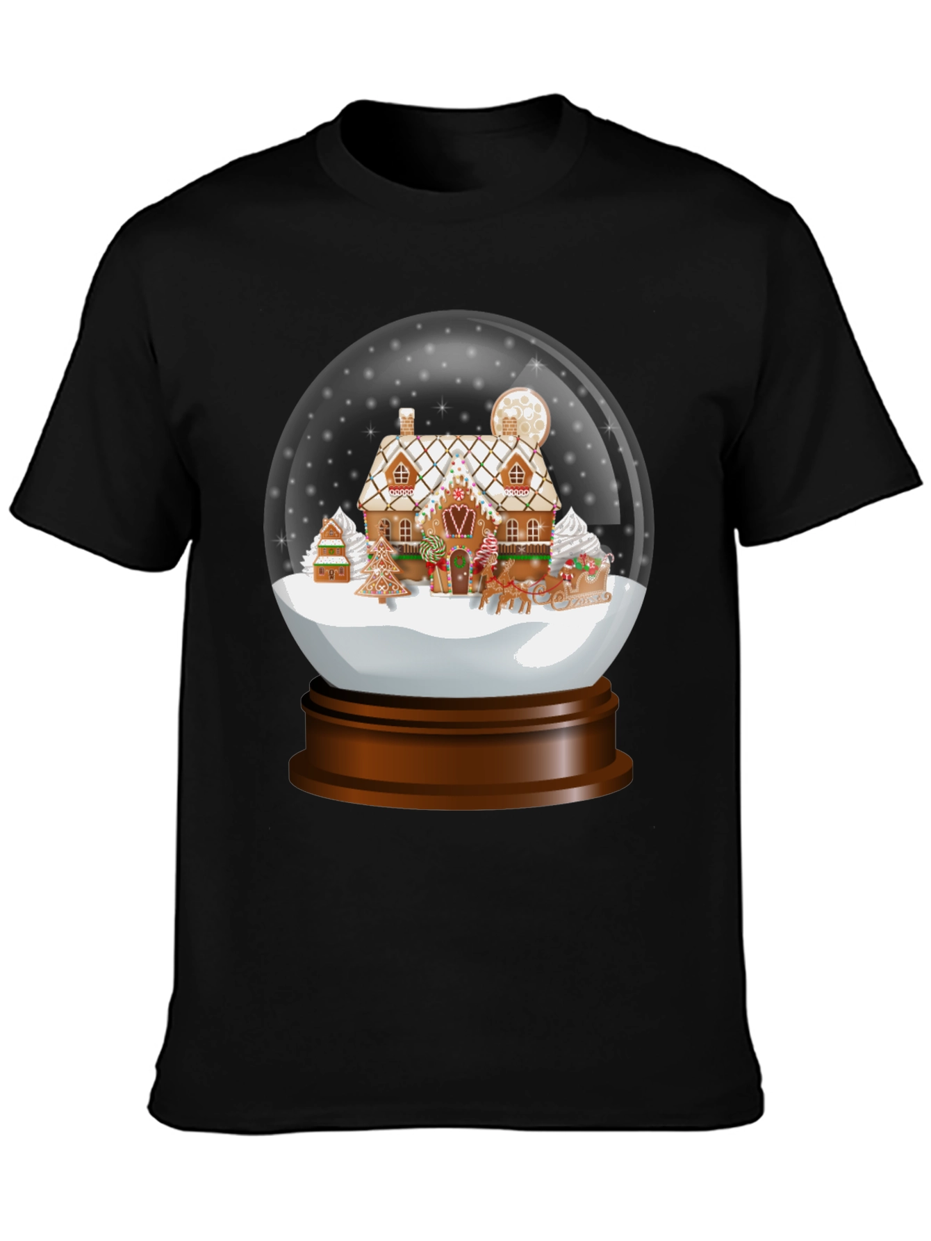Gingerbread House Snow Globe Graphic Tee