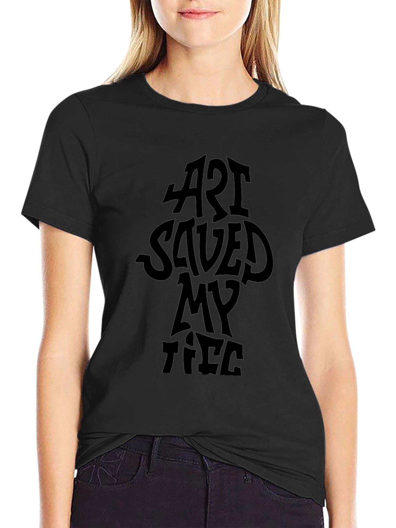 Art Saved My Life Graphic Tee - Black